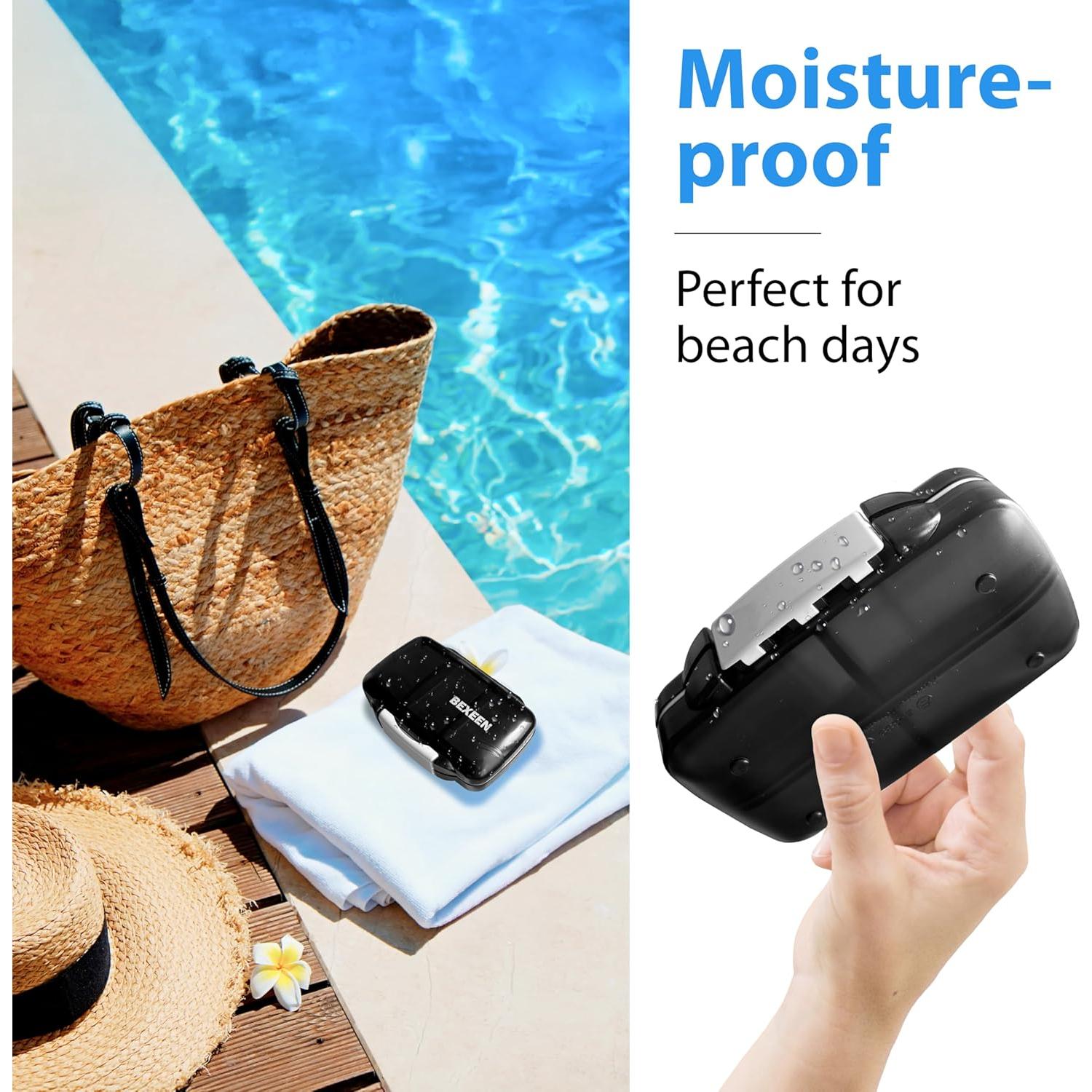 Organizador de Pastillas de Viaje Bexeen Negro 7 Compartimentos