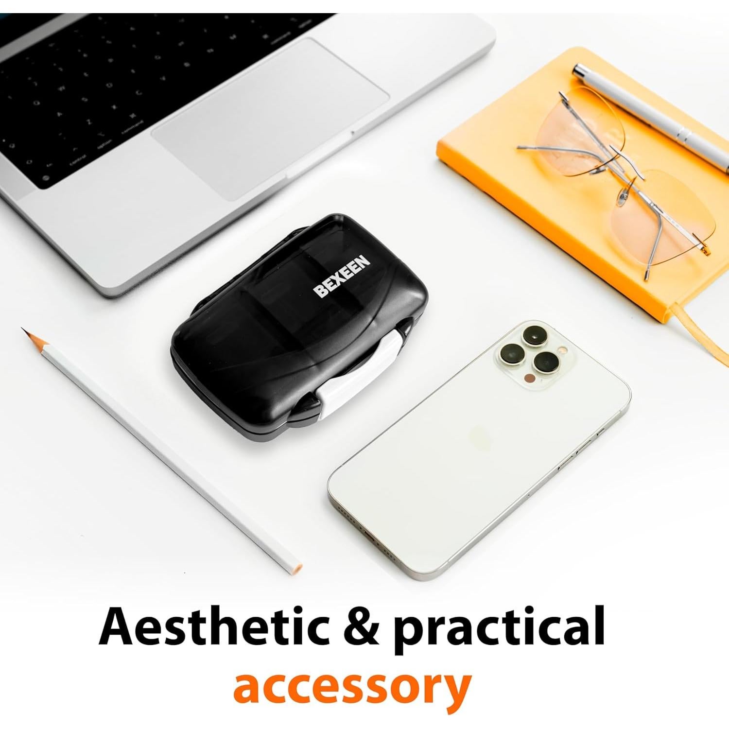 Organizador de Pastillas de Viaje Bexeen Negro 7 Compartimentos