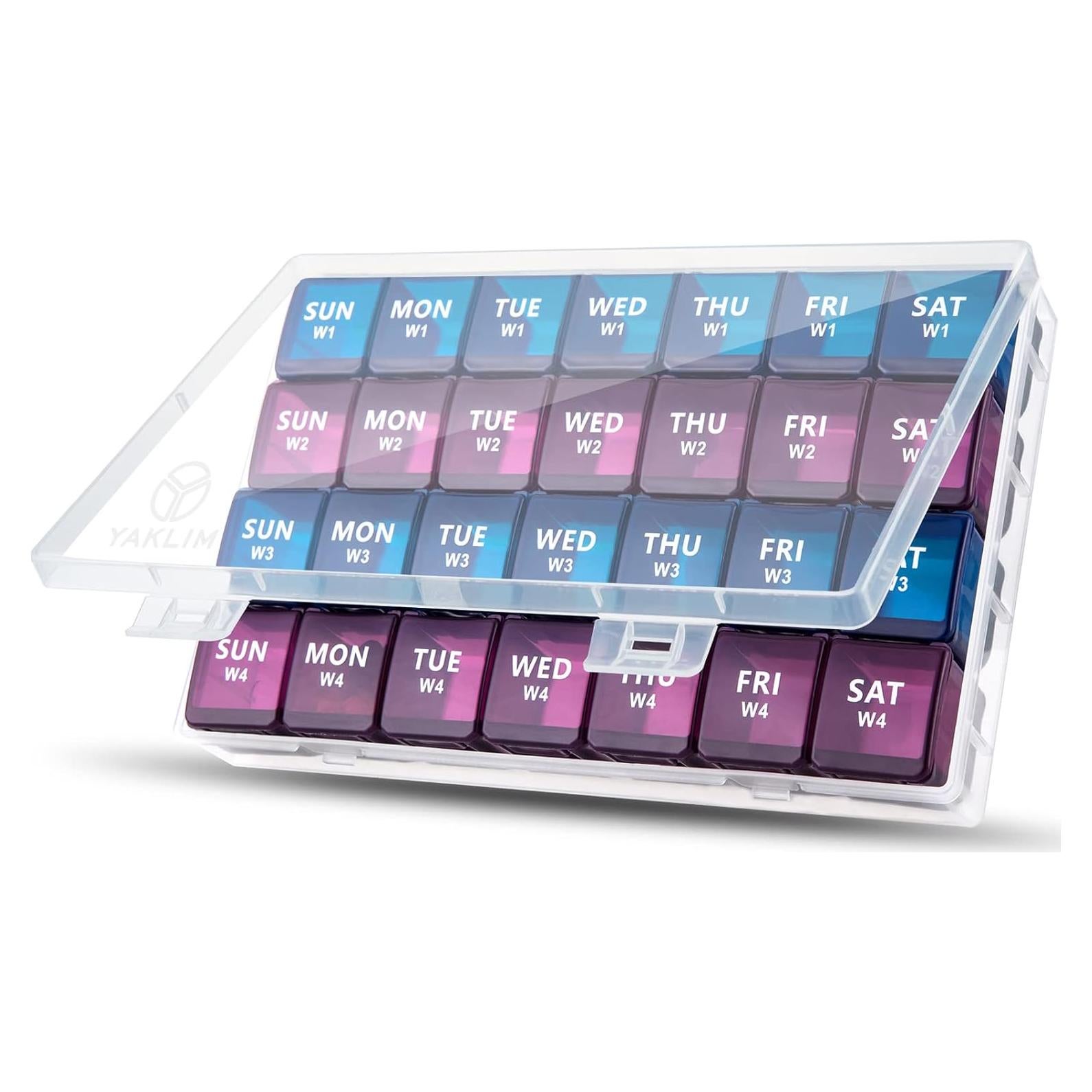 Organizador de Pastillas Mensual Yaklim XL 28 Compartimentos