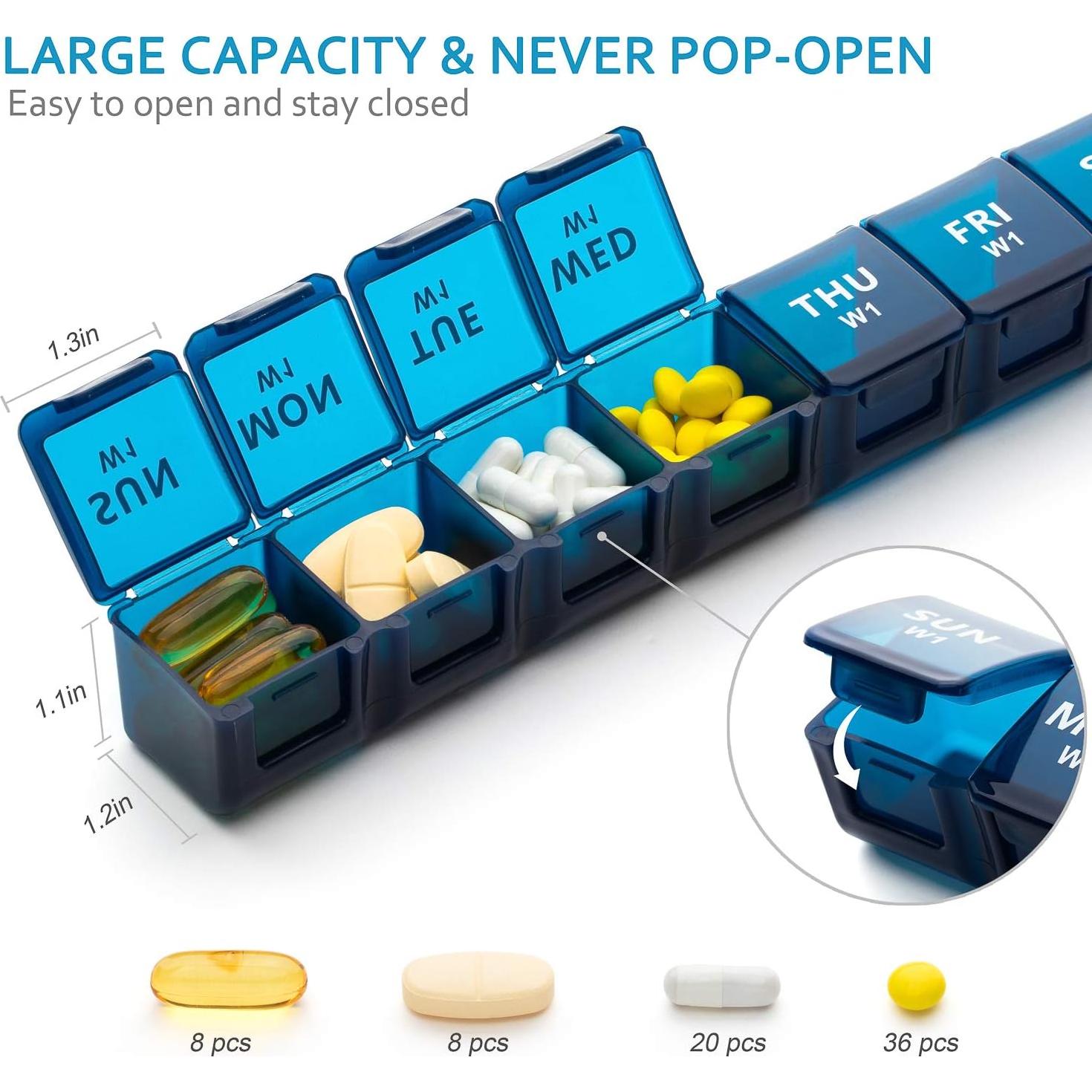 Organizador de Pastillas Mensual Yaklim XL 28 Compartimentos