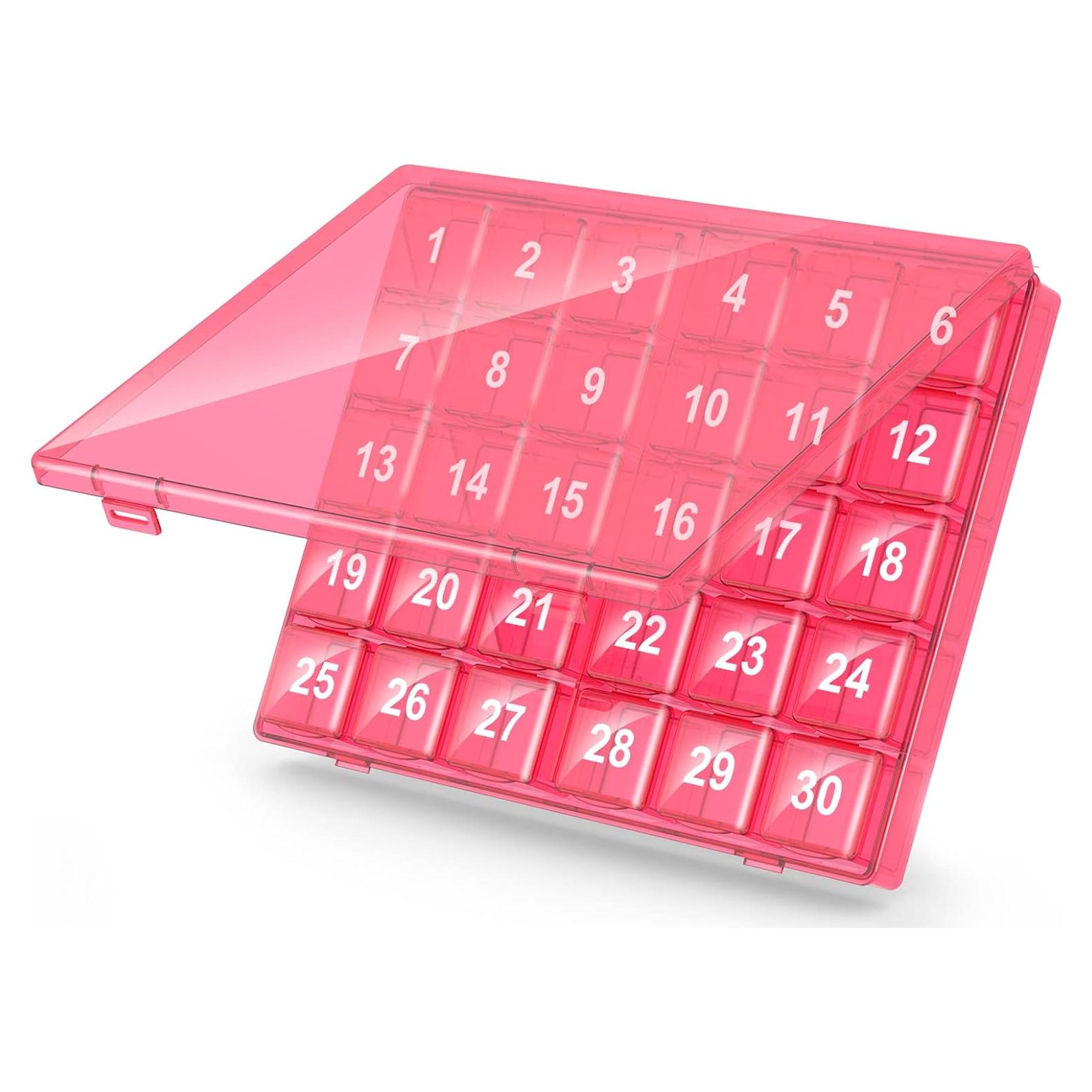 Organizador de Pastillas Mensual DOHIMGIO 30 Compartimentos Rosa