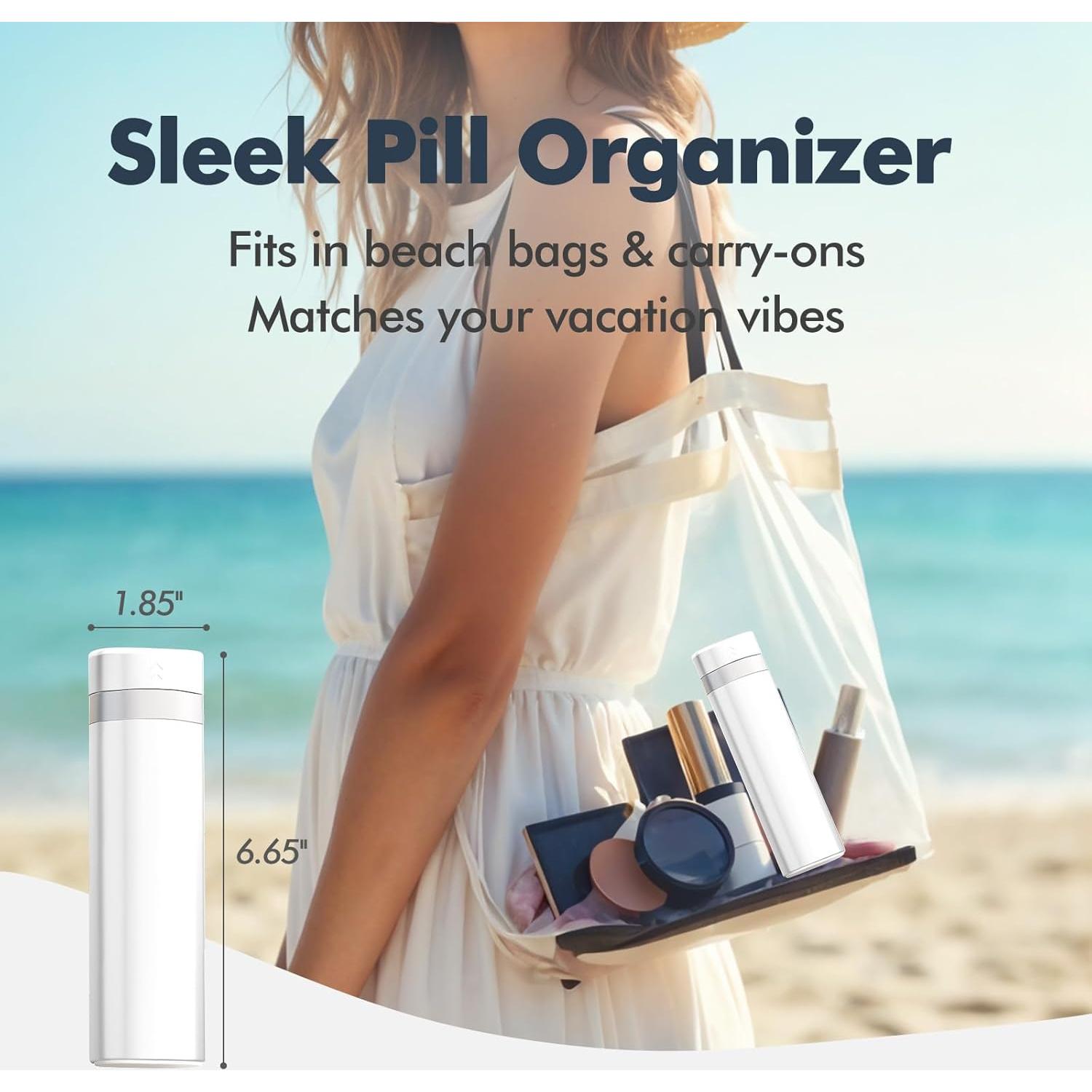 Organizador de Pastillas Portátil Pillex A-172 Blanco 18x5.4cm