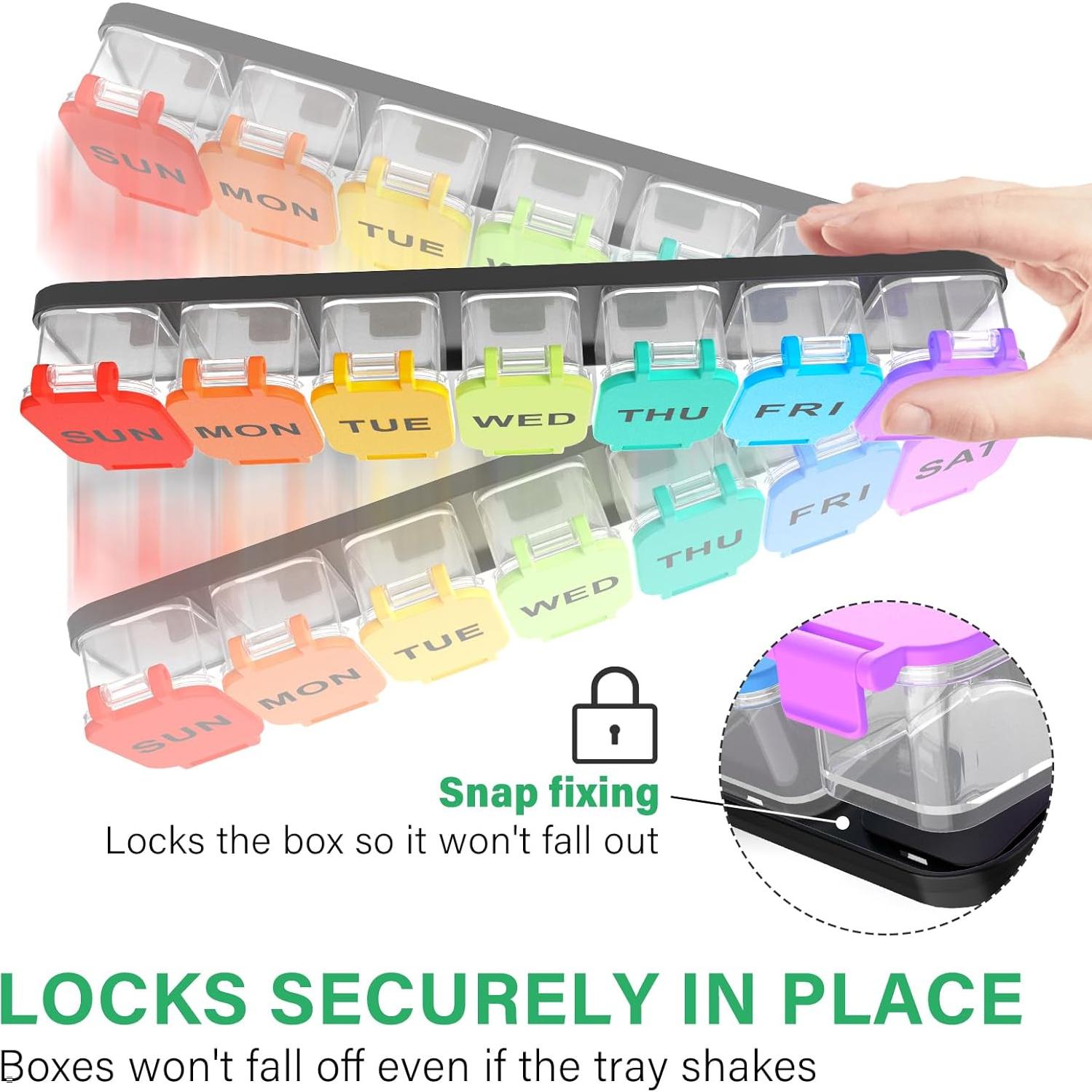 Organizador de Pastillas Semanal Yaklim RD711 Arcoíris 28.2cm