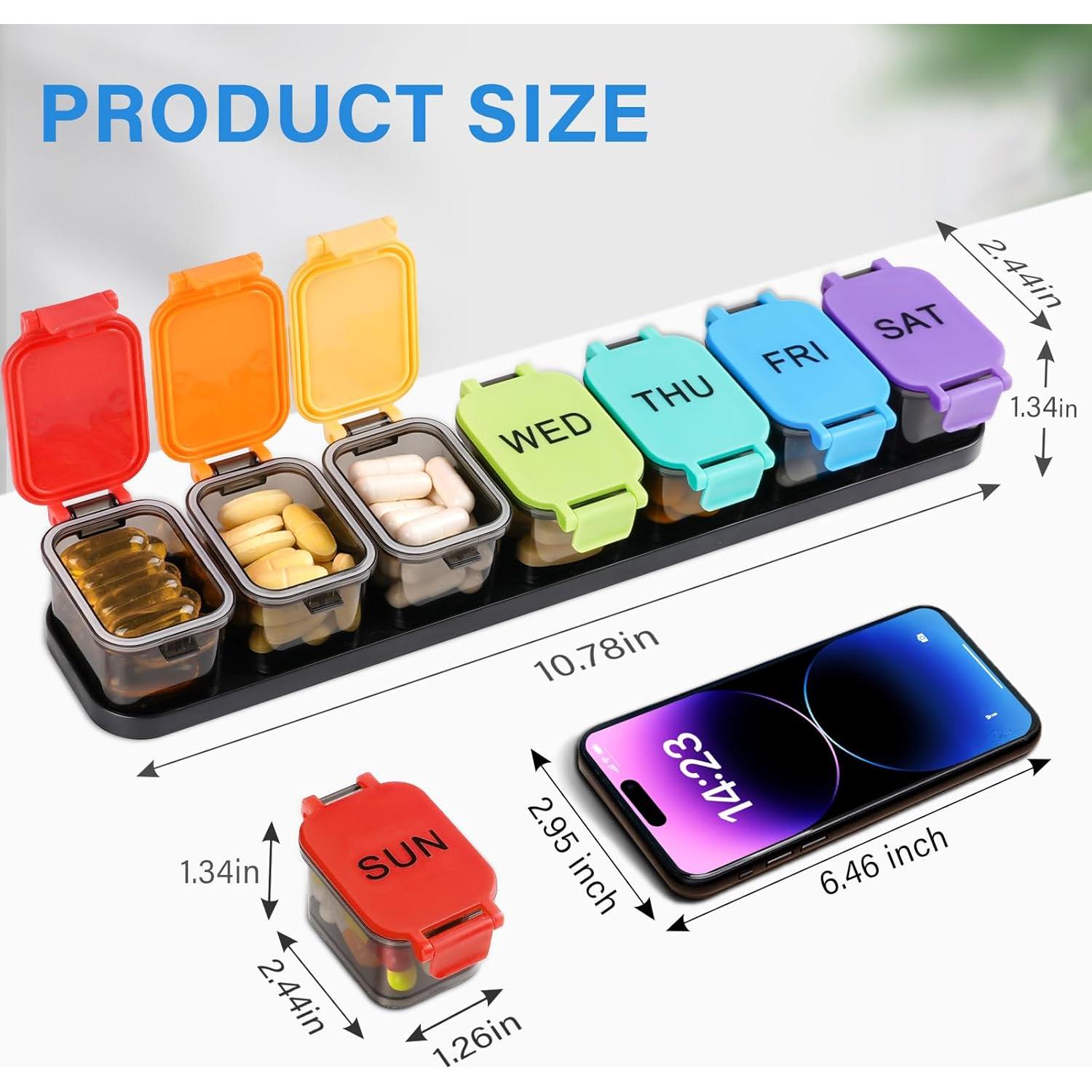 Organizador de Pastillas Semanal Yaklim RD711 Arcoíris 28.2cm