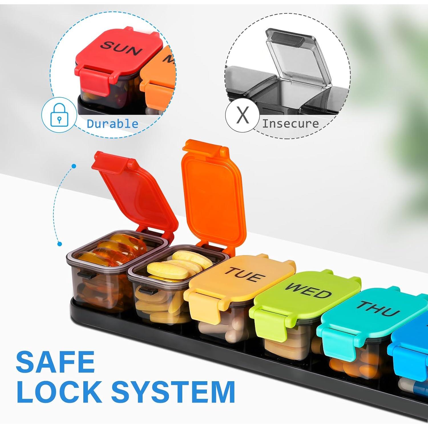 Organizador de Pastillas Semanal Yaklim RD711 Arcoíris 28.2cm