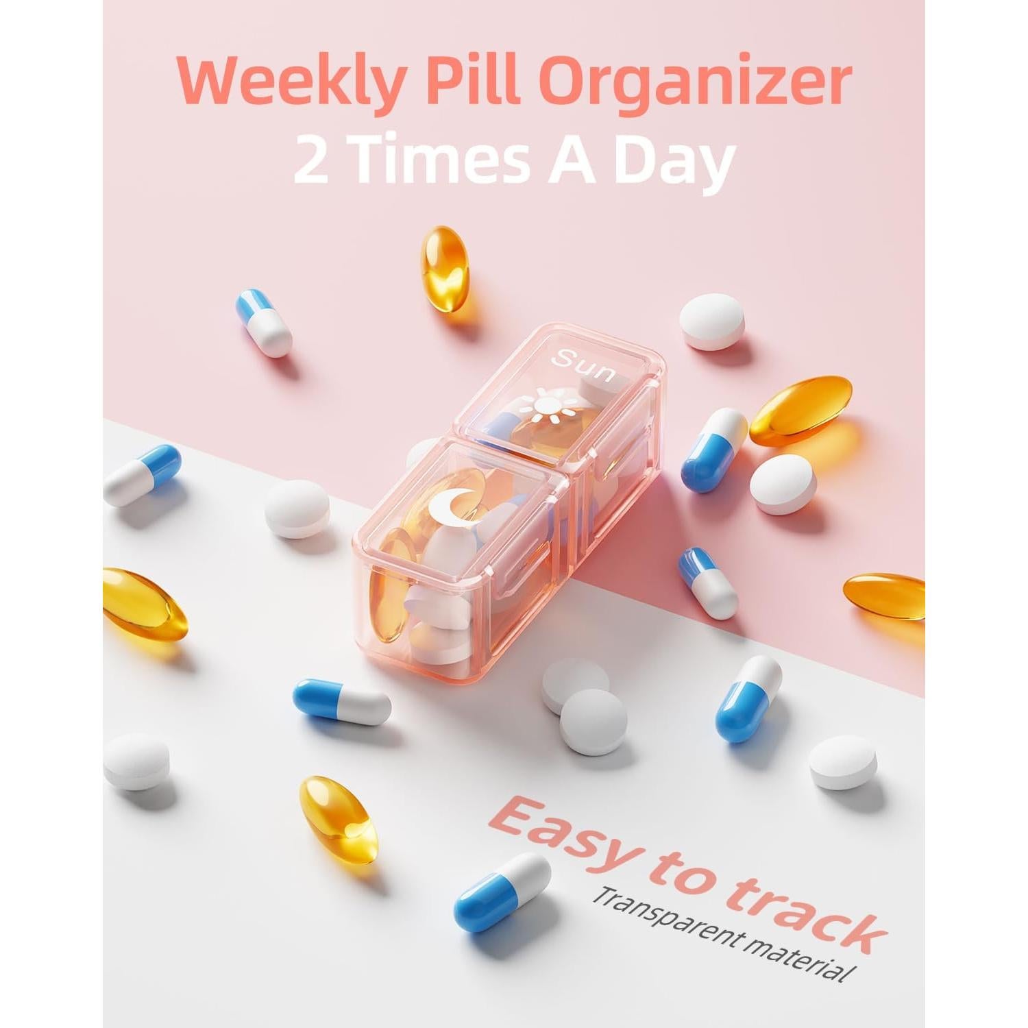 Organizador de Pastillas Semanal Betife Rosa Claro 7 Días