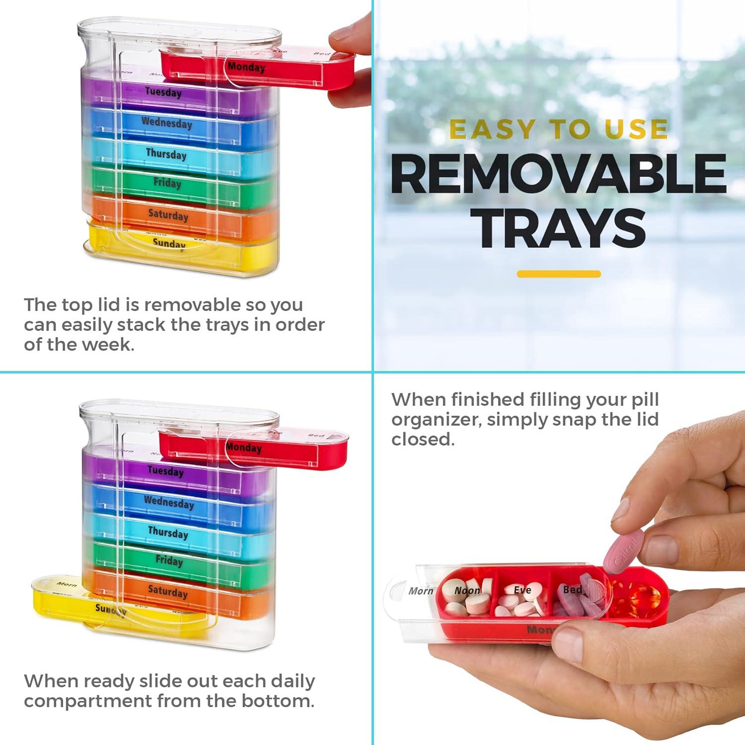 Organizador Semanal de Pastillas MEDca, 7 Días, 4 Tiempos