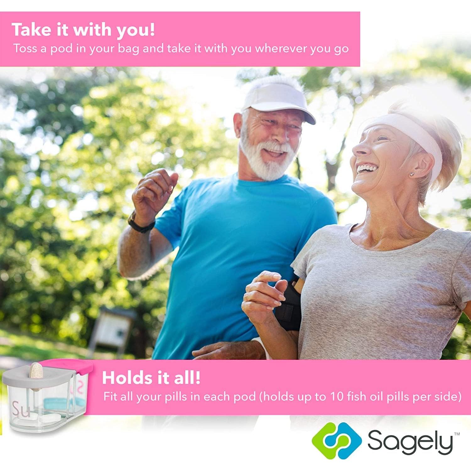 Organizador Semanal de Pastillas Sagely Smart XL - 7 días AM/PM