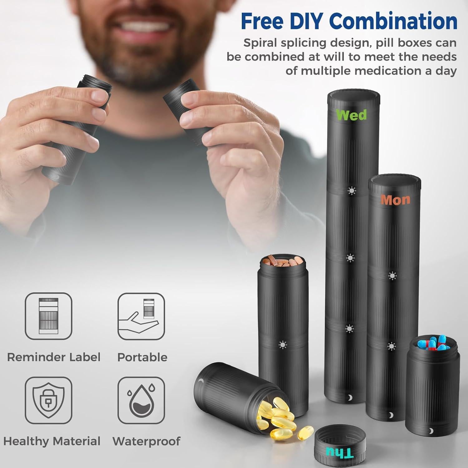 Organizador Semanal de Pastillas KingPavonini 2/3 Veces al Día