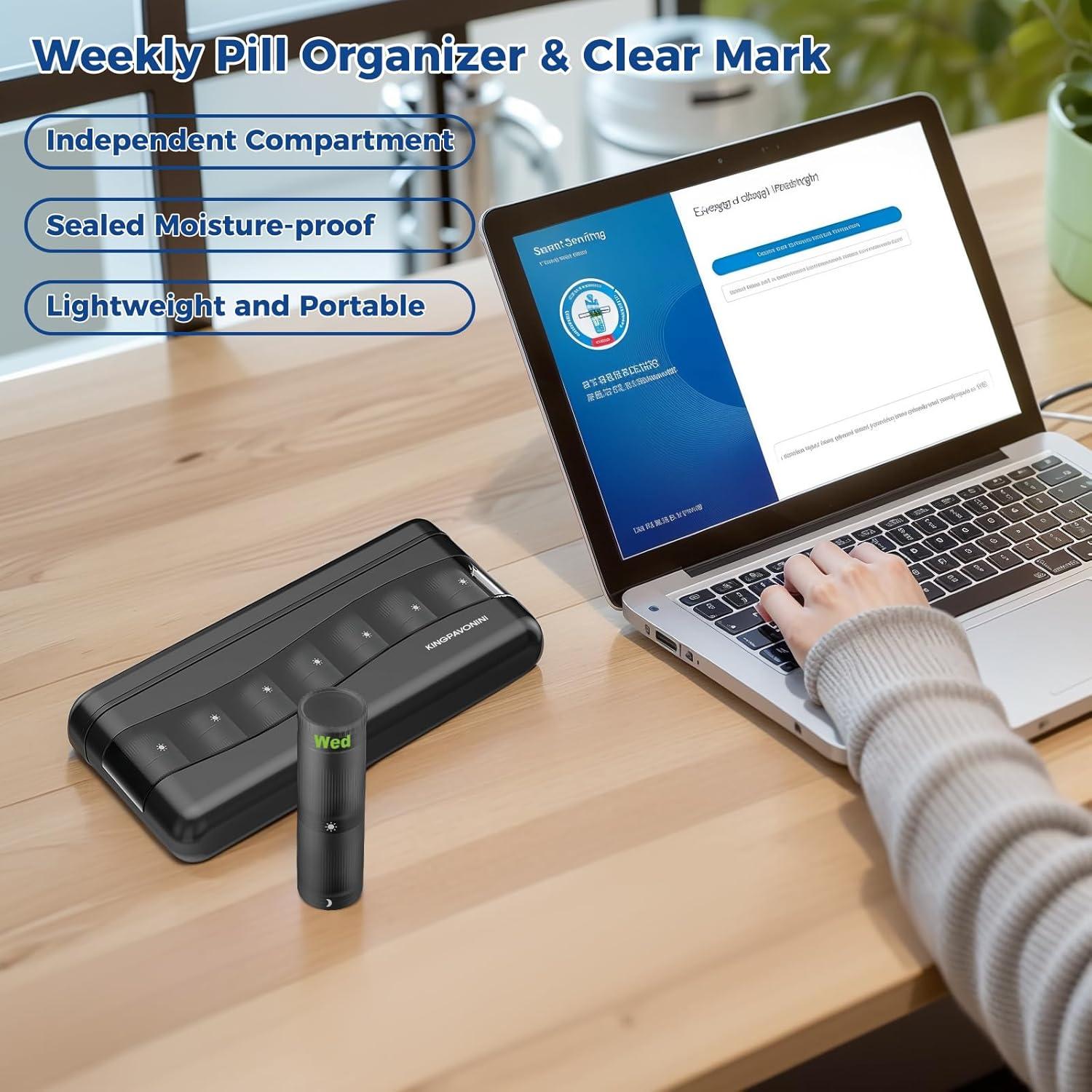 Organizador Semanal de Pastillas KingPavonini 2/3 Veces al Día