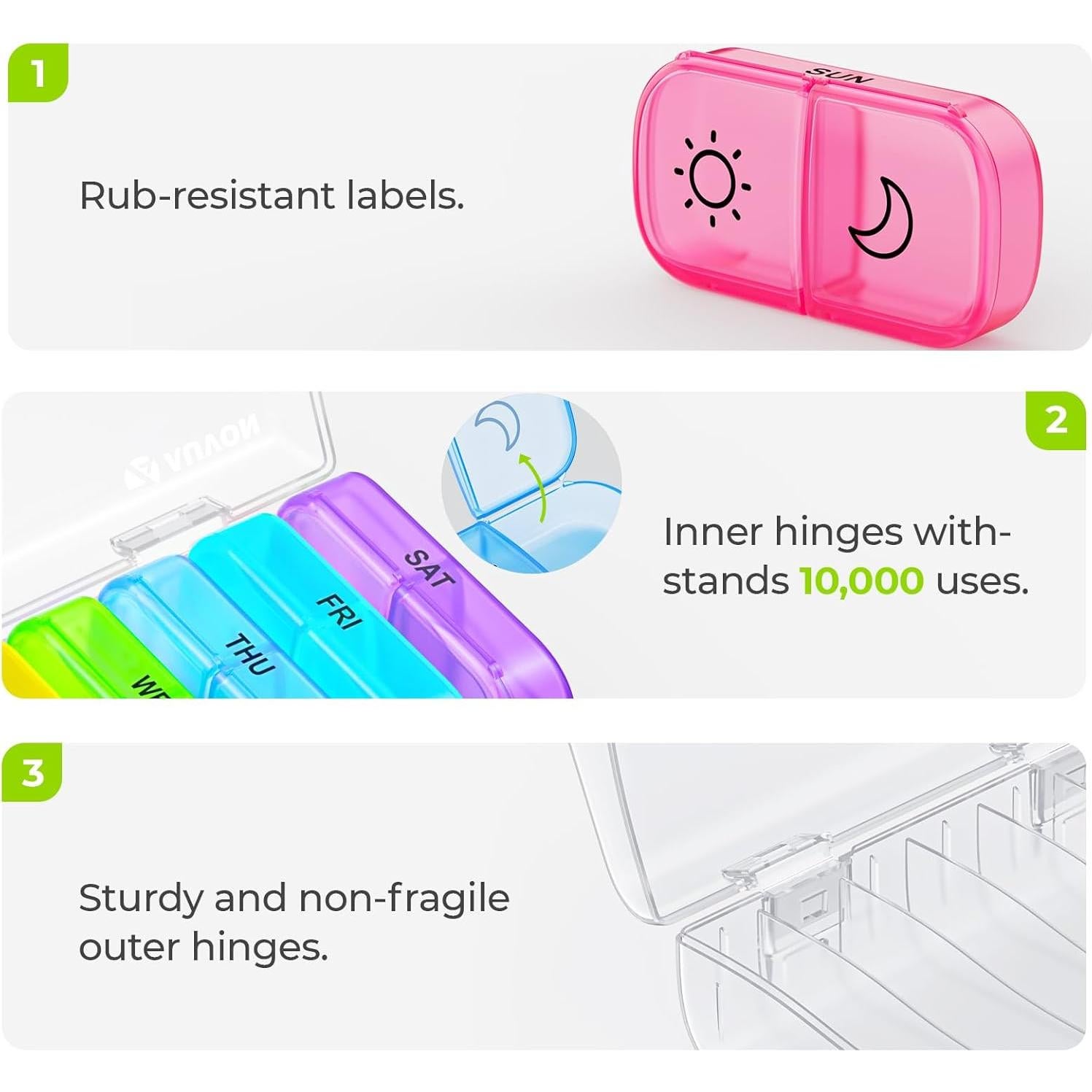 Organizador de Pastillas AUVON XL Semanal 2 Veces al Día AM PM