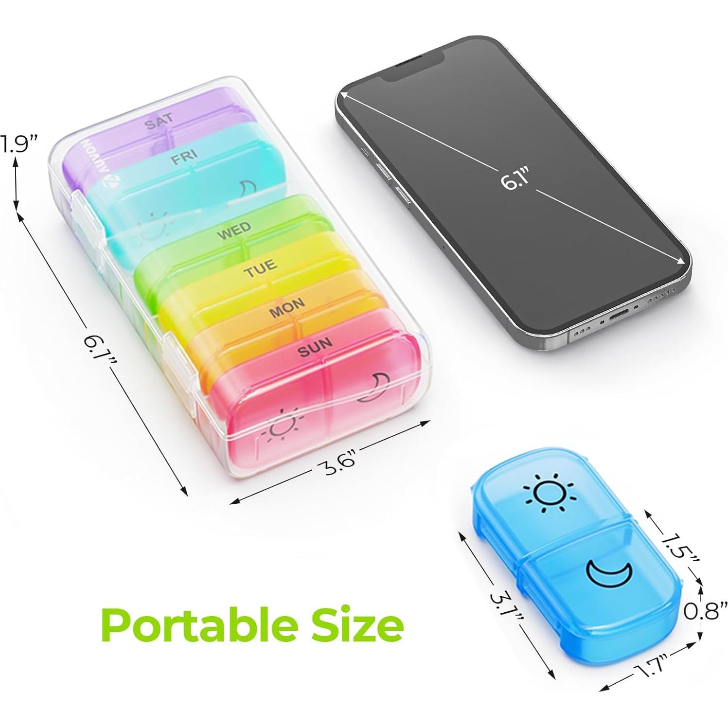 Organizador de Pastillas AUVON XL Semanal 2 Veces al Día AM PM