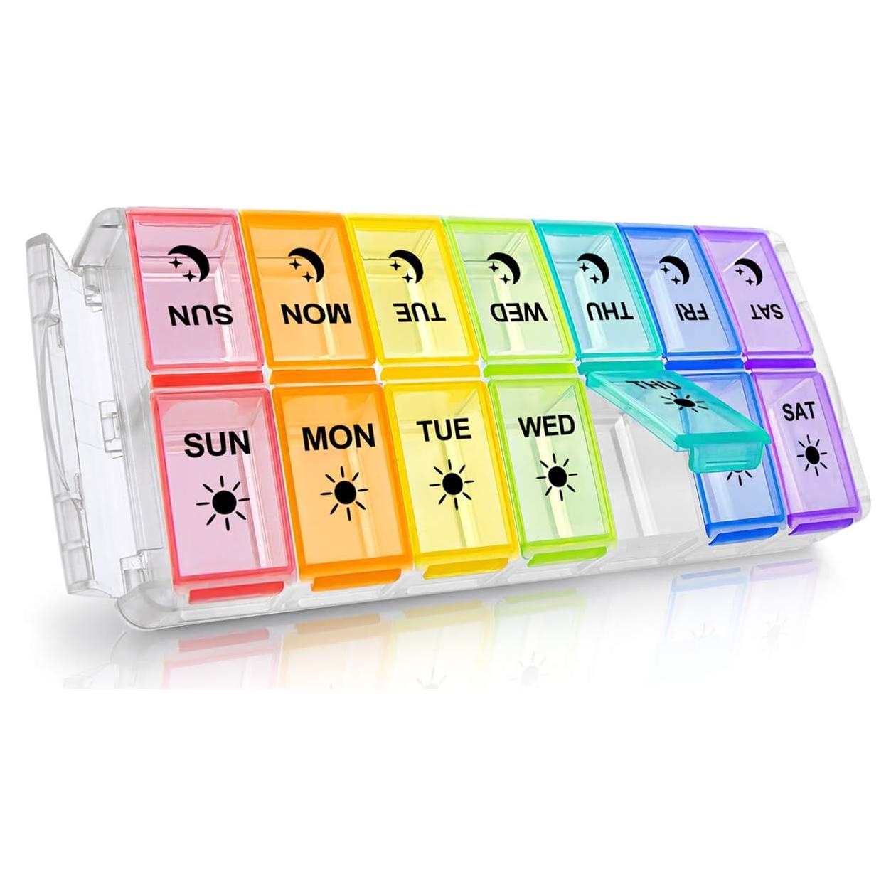 Organizador de Pastillas Semanal Fullicon AM PM Grande 14 Compartimentos