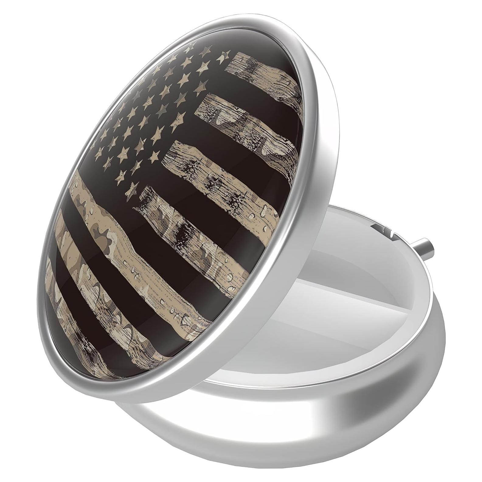 Caja de Pastillas Portátil Weaninyiu 3 Compartimentos Bandera Americana