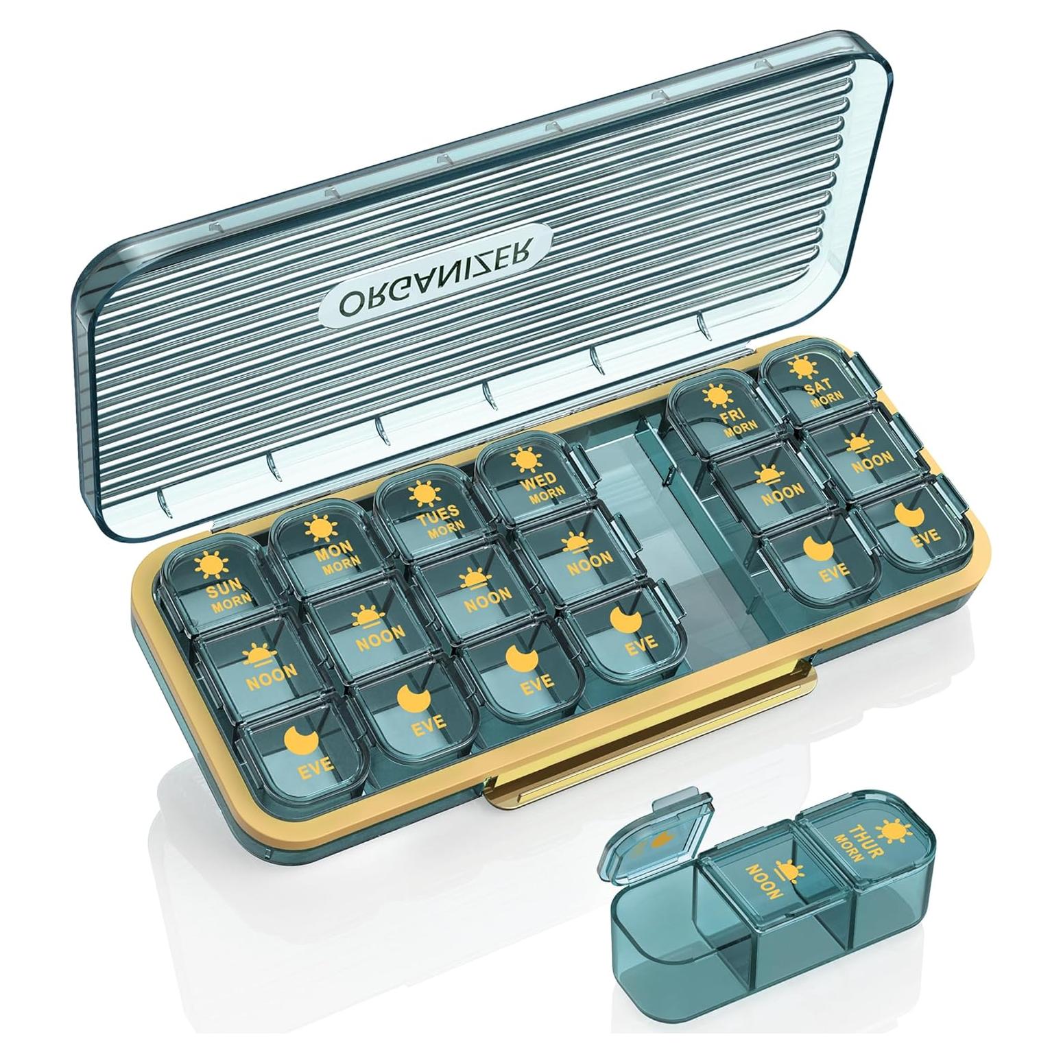 Organizador de Pastillas Acedada 3 Veces al Día Azul 7 Días