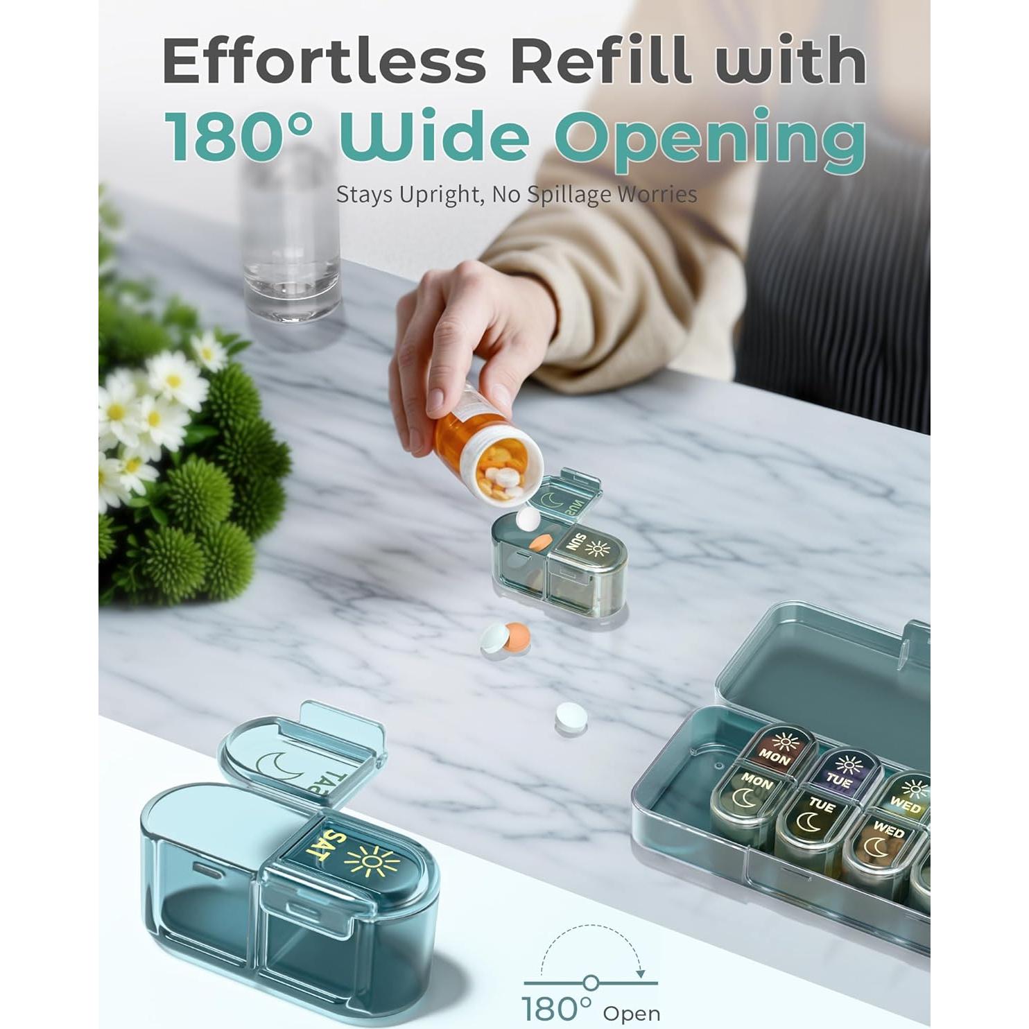 Organizador de Pastillas Semanal Pillex 14 Compartimentos AM PM