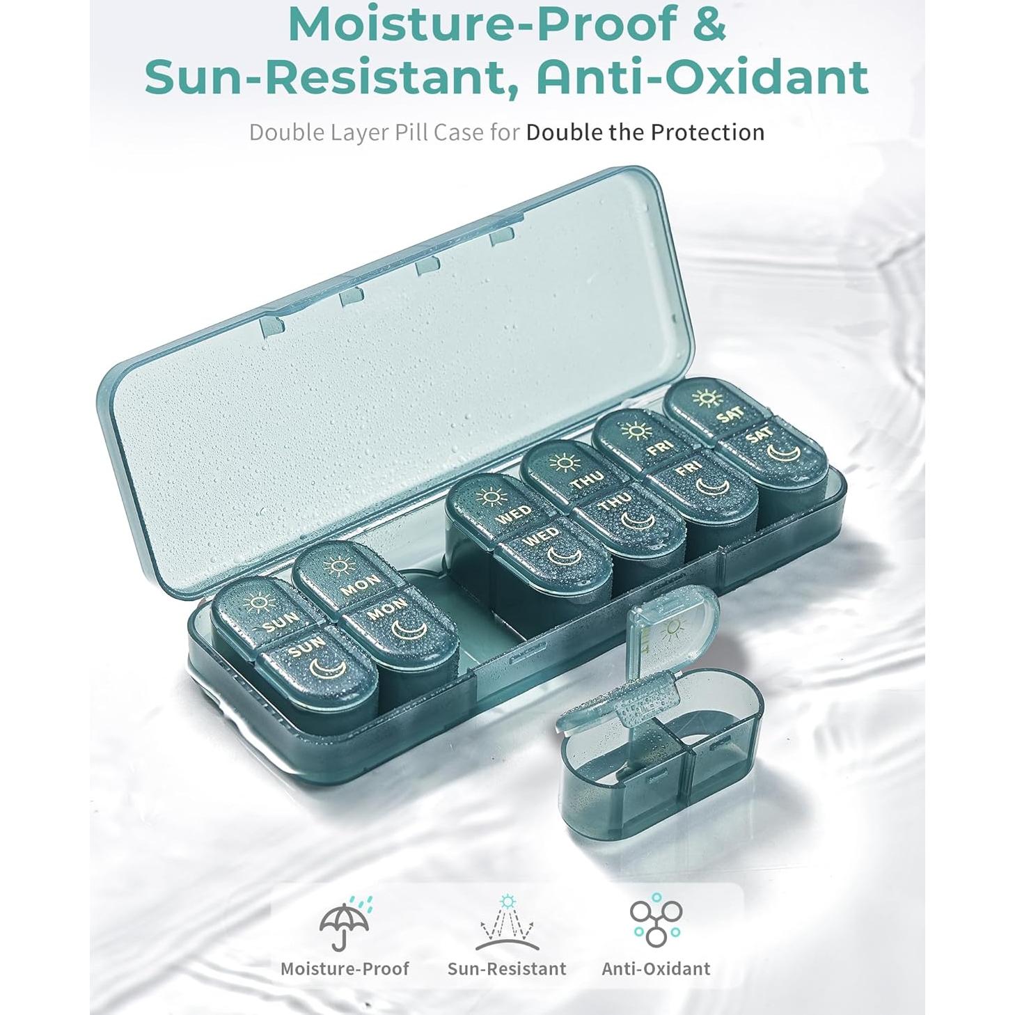 Organizador de Pastillas Semanal Pillex 14 Compartimentos AM PM