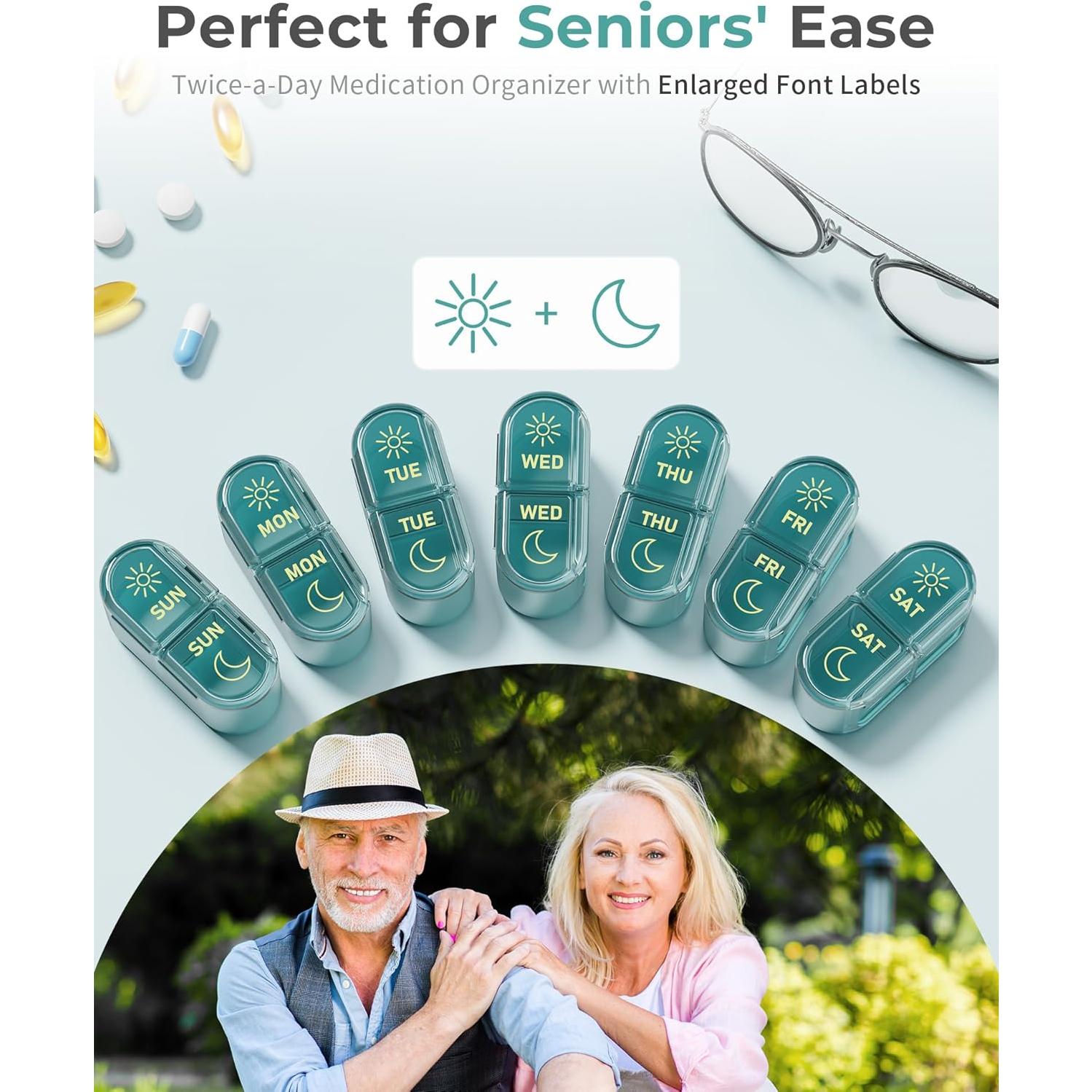 Organizador de Pastillas Semanal Pillex 14 Compartimentos AM PM