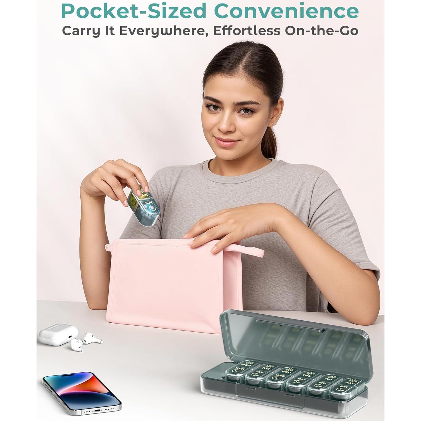 Organizador de Pastillas Semanal Pillex 14 Compartimentos AM PM