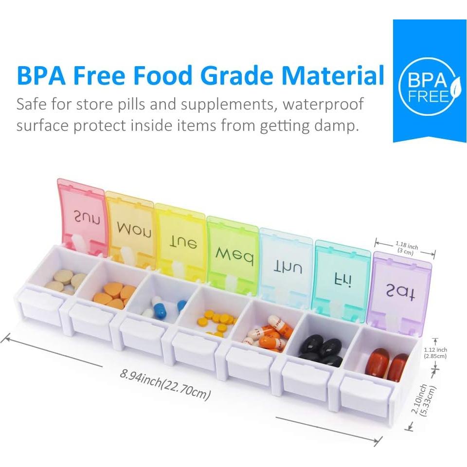Organizador Semanal de Pastillas GOGOODA 2 Pcs 7 Días