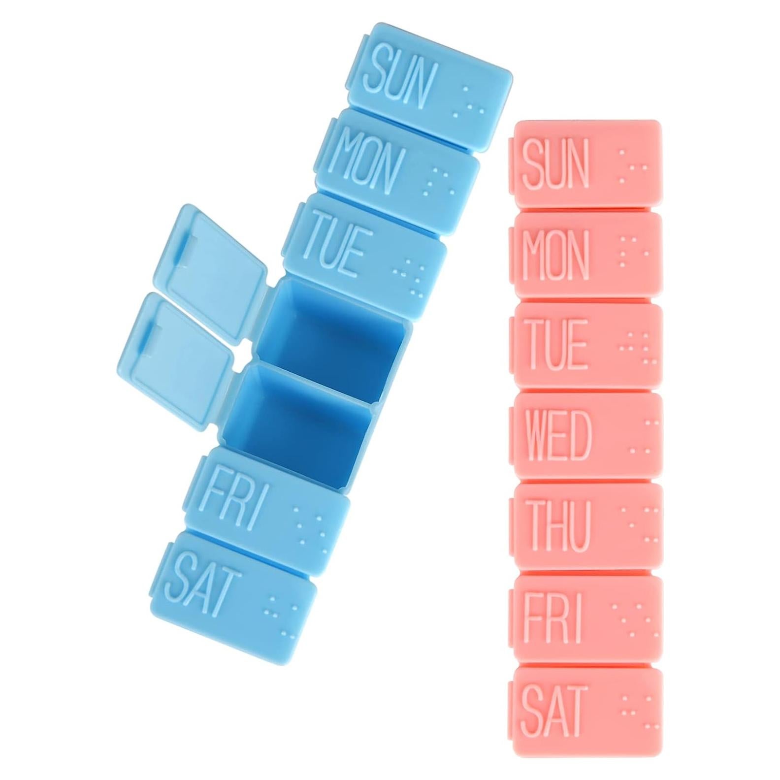 Organizador de Pastillas Semanal 2Pack MAYFIVE Rosa y Azul