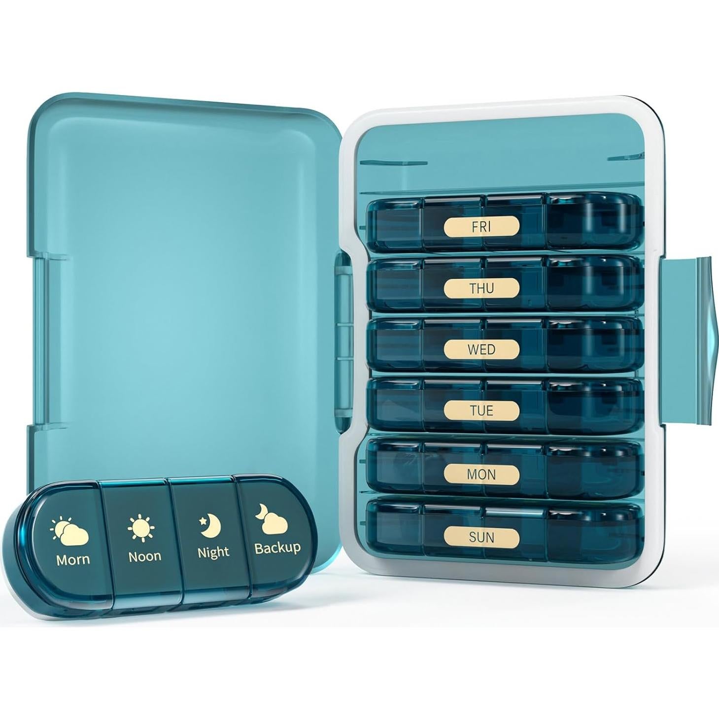 Organizador Semanal de Pastillas 4 Veces al Día Codcaw Azul