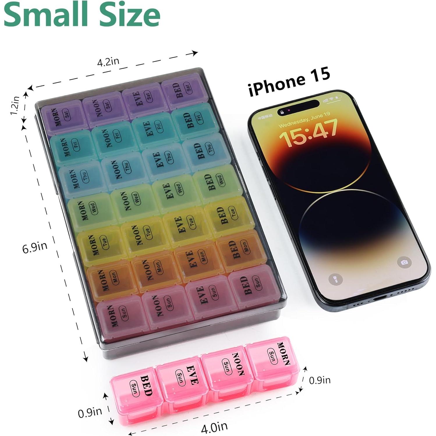 Organizador de Pastillas Semanal MOLN HYMY 28 Compartimentos