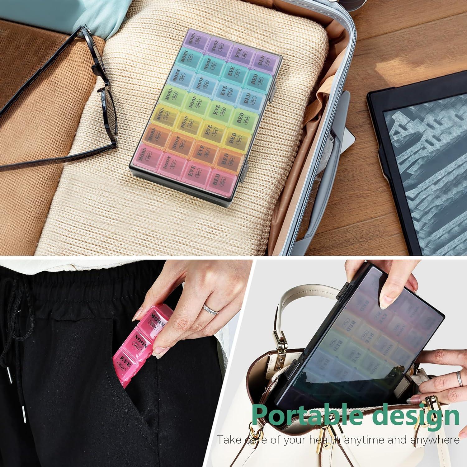 Organizador de Pastillas Semanal MOLN HYMY 28 Compartimentos