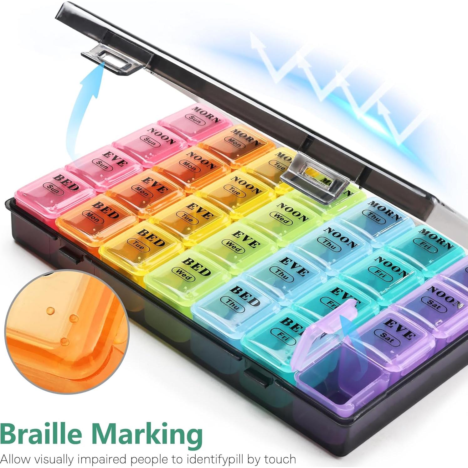 Organizador de Pastillas Semanal MOLN HYMY 28 Compartimentos