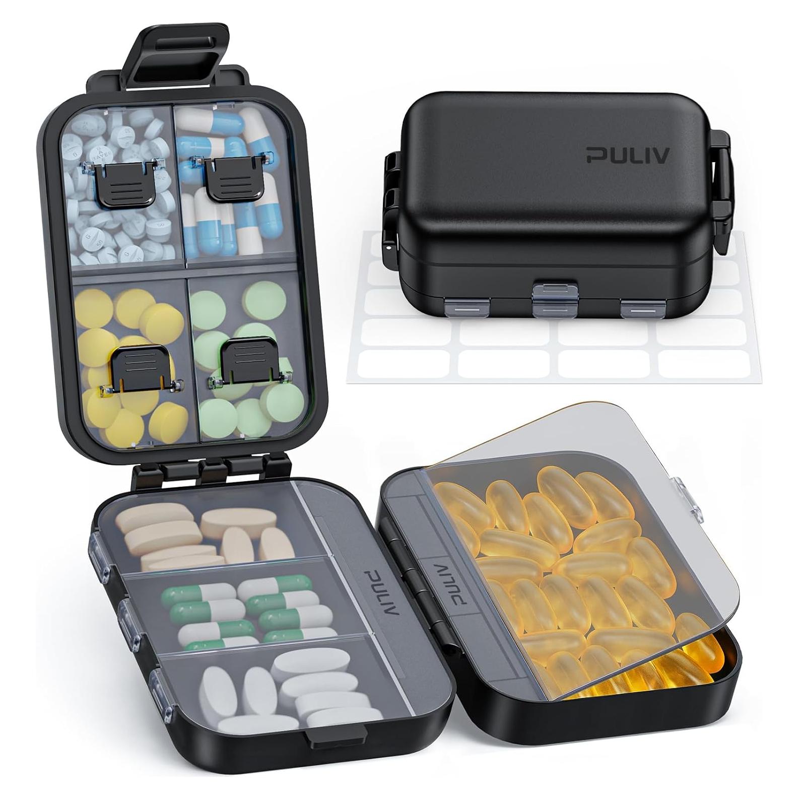 Organizador de Pastillas PULIV 3 Capas 8 Compartimentos Portátil