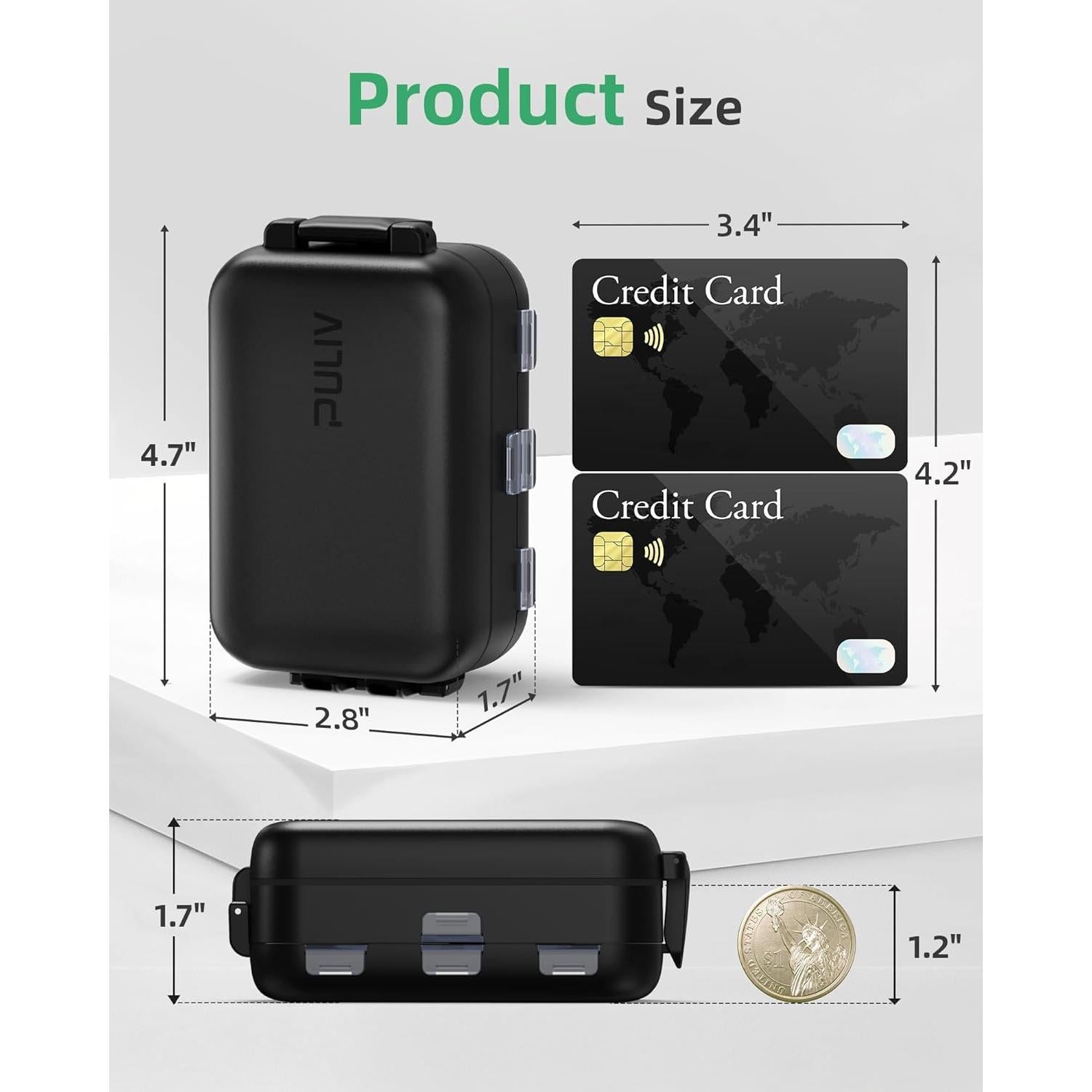 Organizador de Pastillas PULIV 3 Capas 8 Compartimentos Portátil