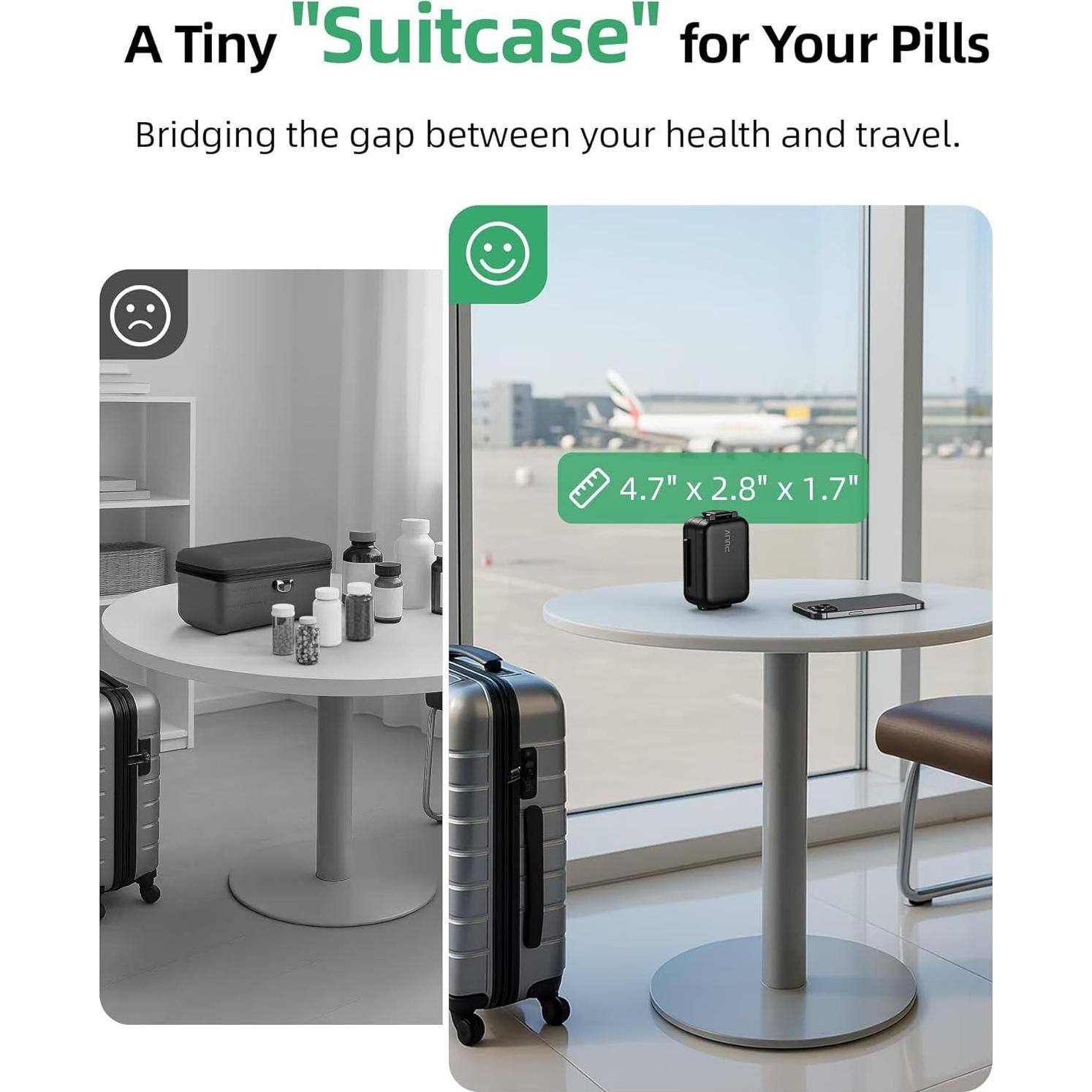 Organizador de Pastillas PULIV 3 Capas 8 Compartimentos Portátil