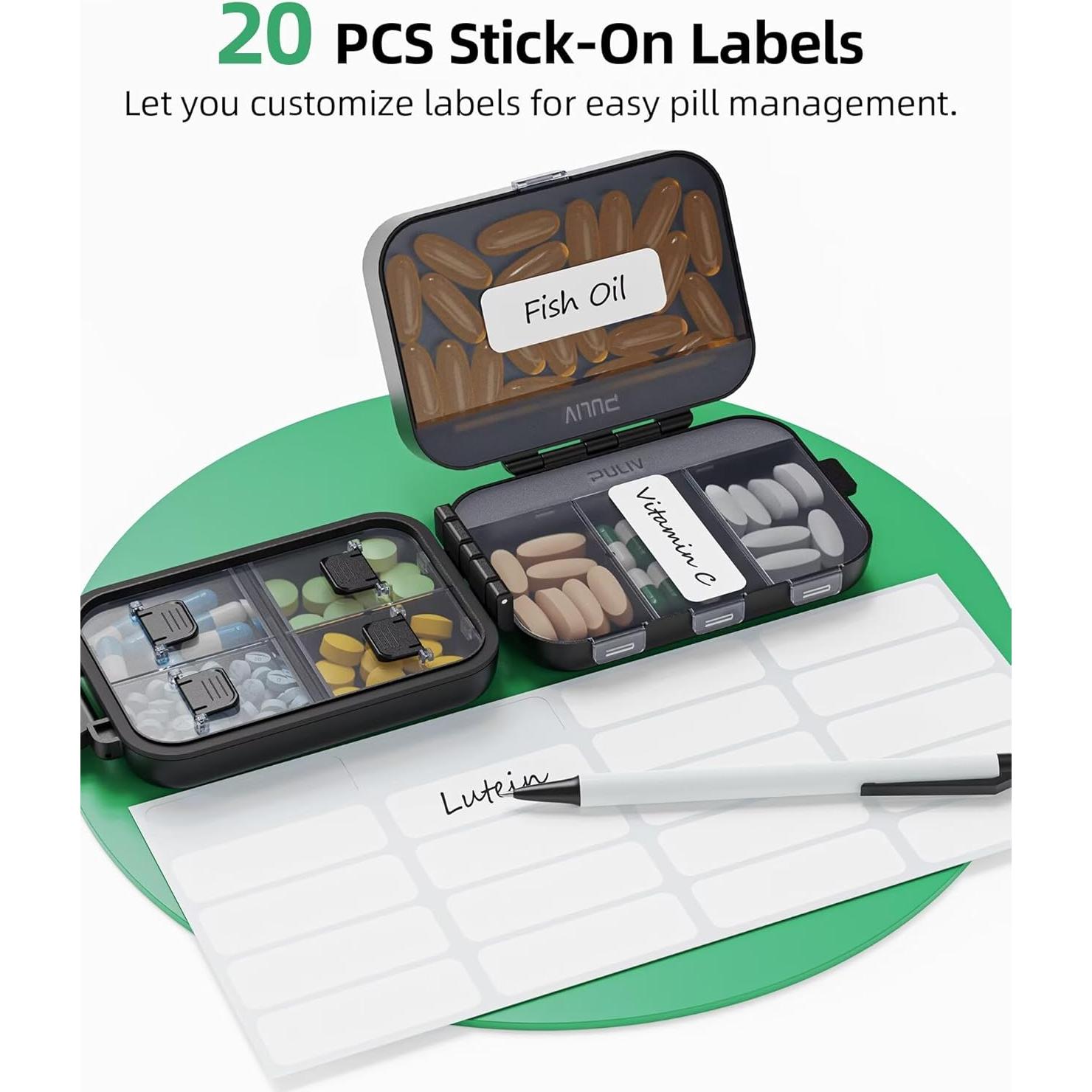 Organizador de Pastillas PULIV 3 Capas 8 Compartimentos Portátil