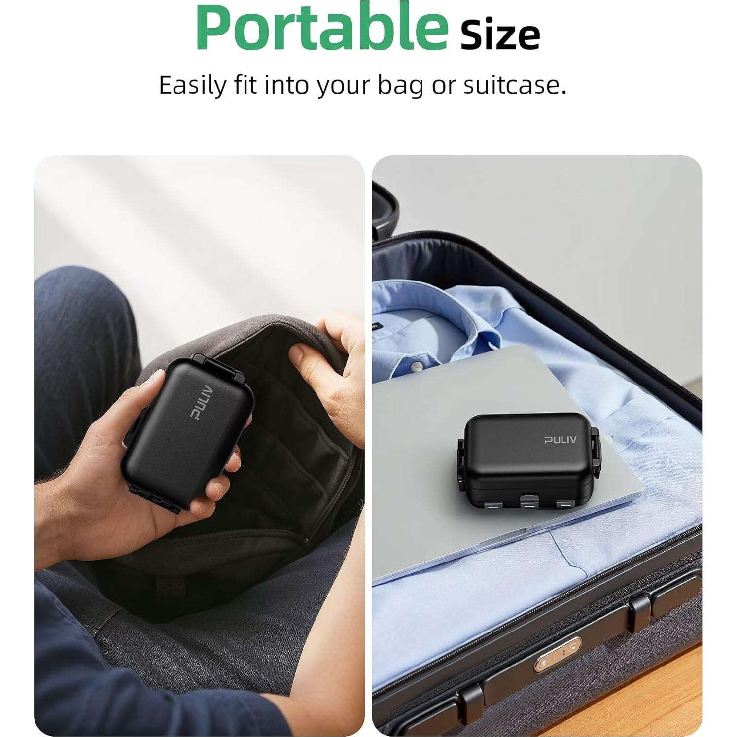 Organizador de Pastillas PULIV 3 Capas 8 Compartimentos Portátil