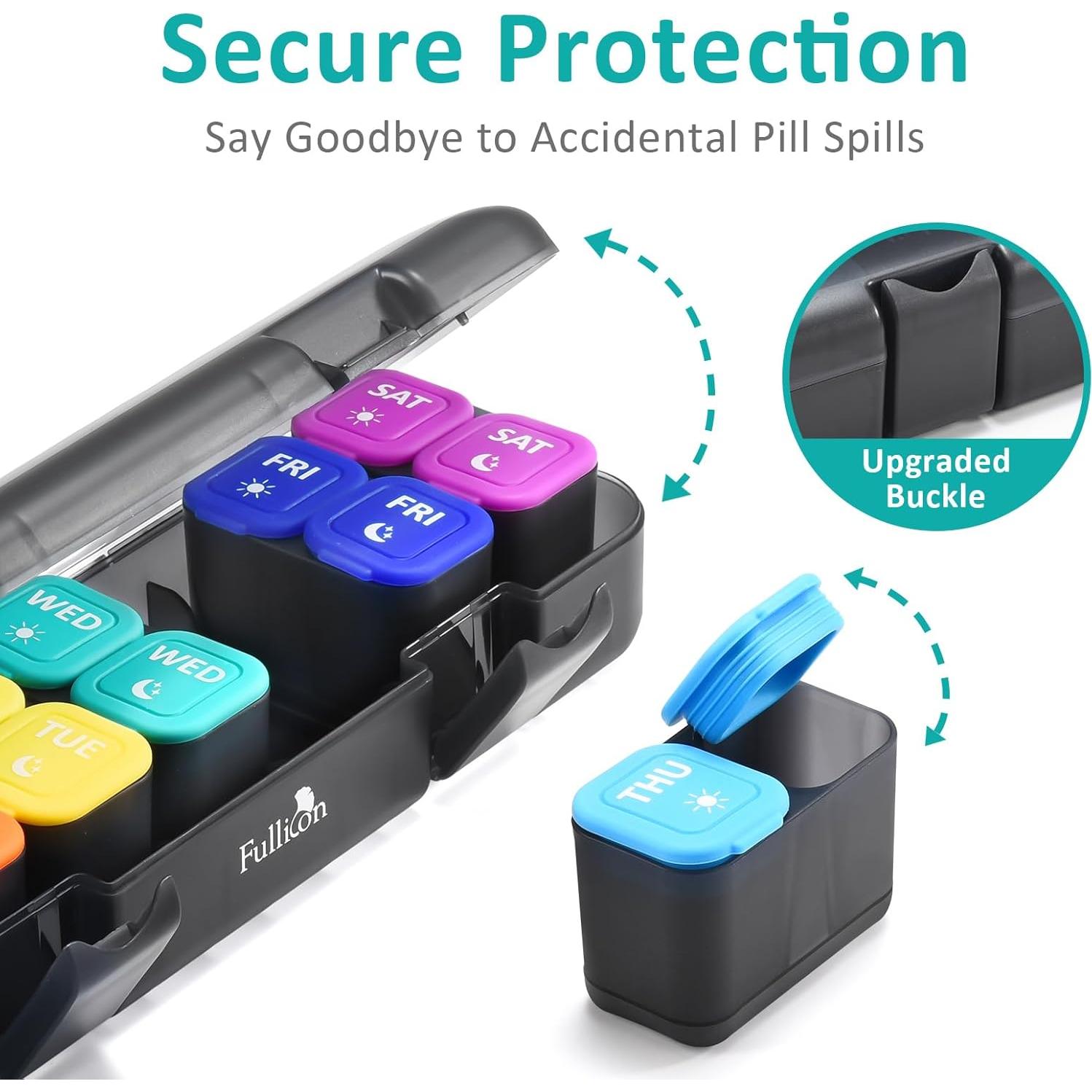 Organizador de Pastillas Fullicon AM PM 7 Días a Prueba de Humedad