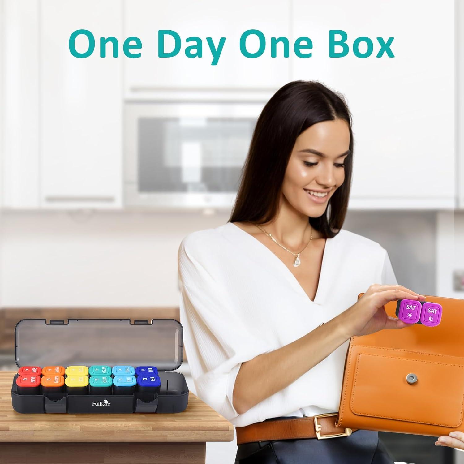 Organizador de Pastillas Fullicon AM PM 7 Días a Prueba de Humedad