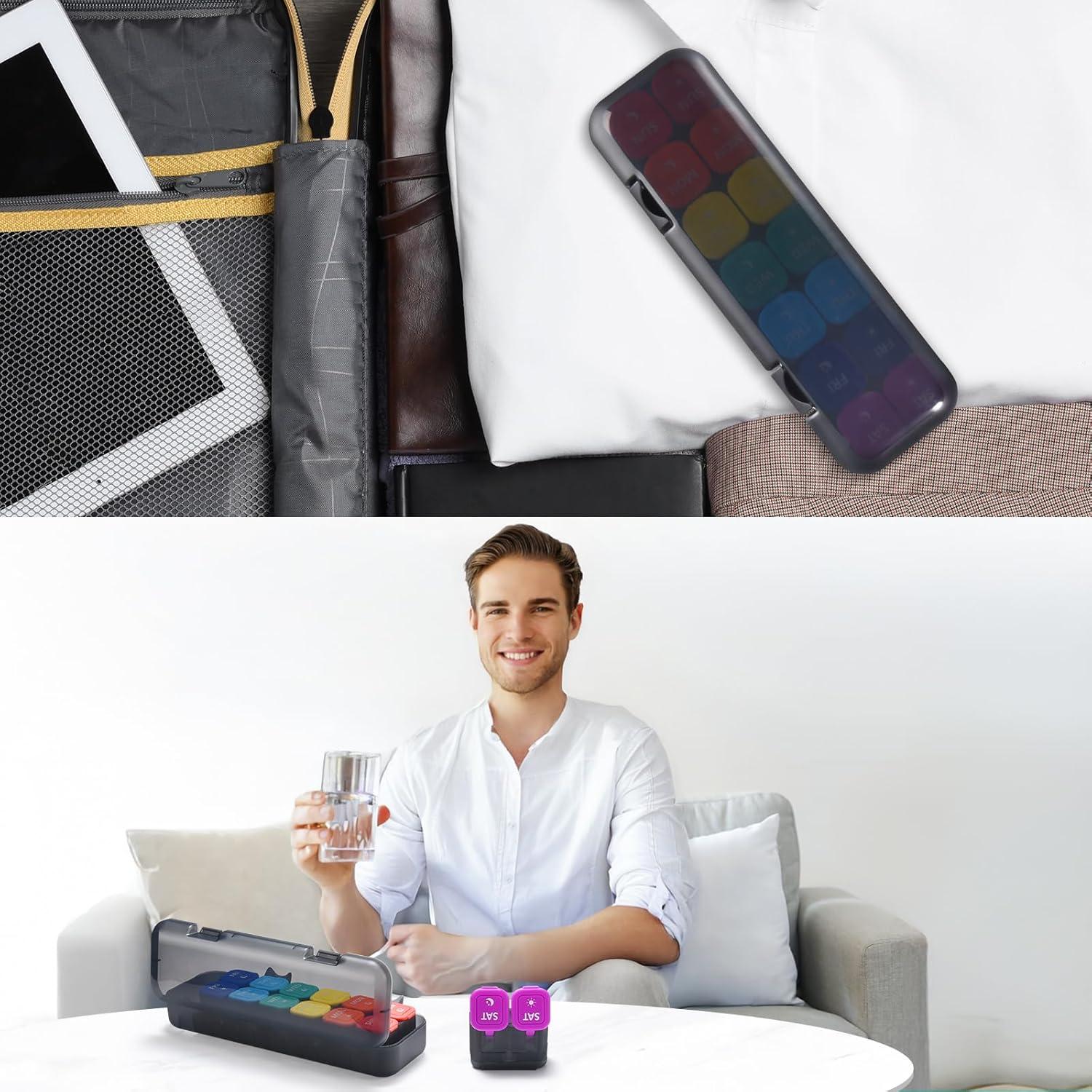 Organizador de Pastillas Fullicon AM PM 7 Días a Prueba de Humedad