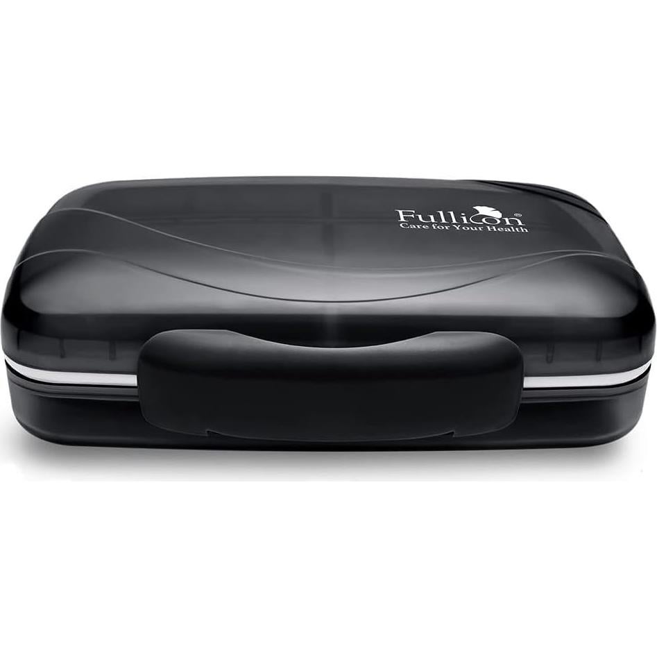 Organizador de Pastillas Grande Fullicon 8 Compartimentos Negro