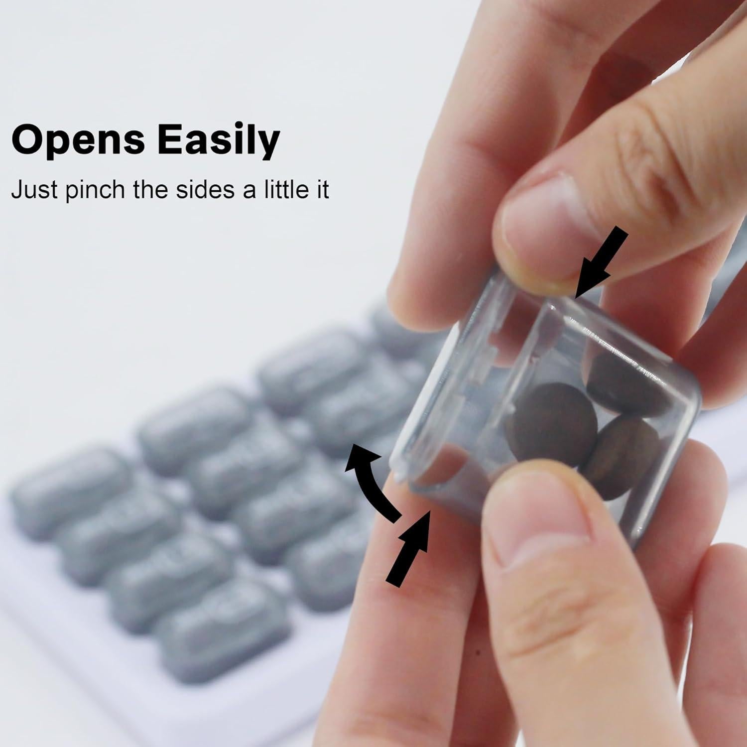 Organizador de Pastillas Mensual UHZBTEC 31 Días Gris