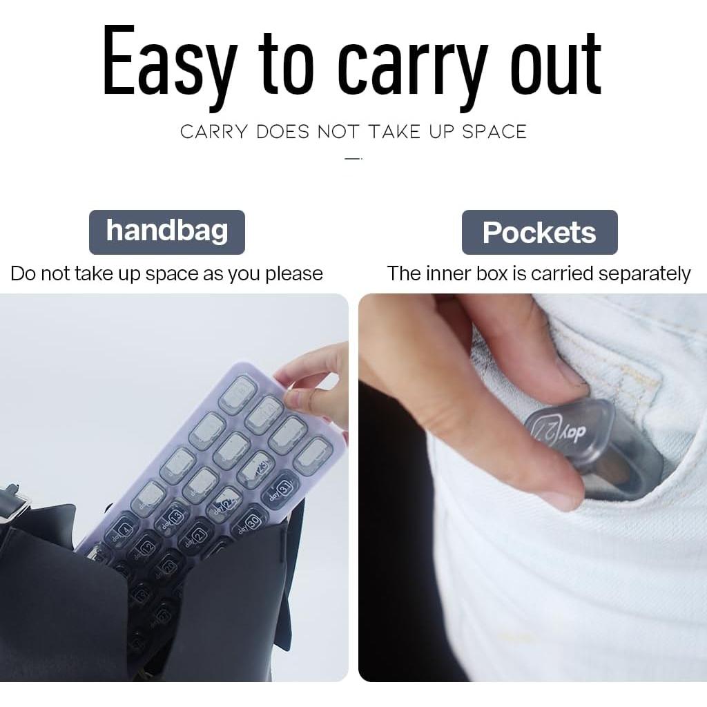 Organizador de Pastillas Mensual UHZBTEC 31 Días Gris