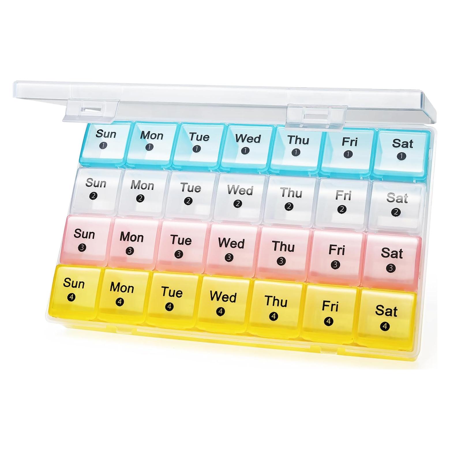 Organizador de Pastillas Semanal XL Furain - 28 Compartimentos