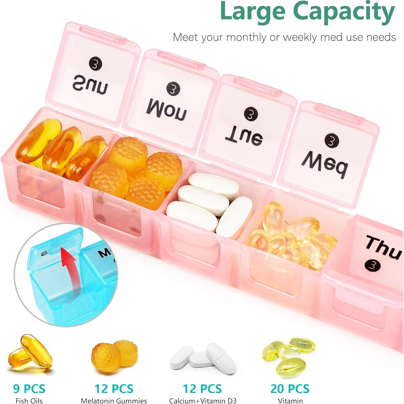 Organizador de Pastillas Semanal XL Furain - 28 Compartimentos