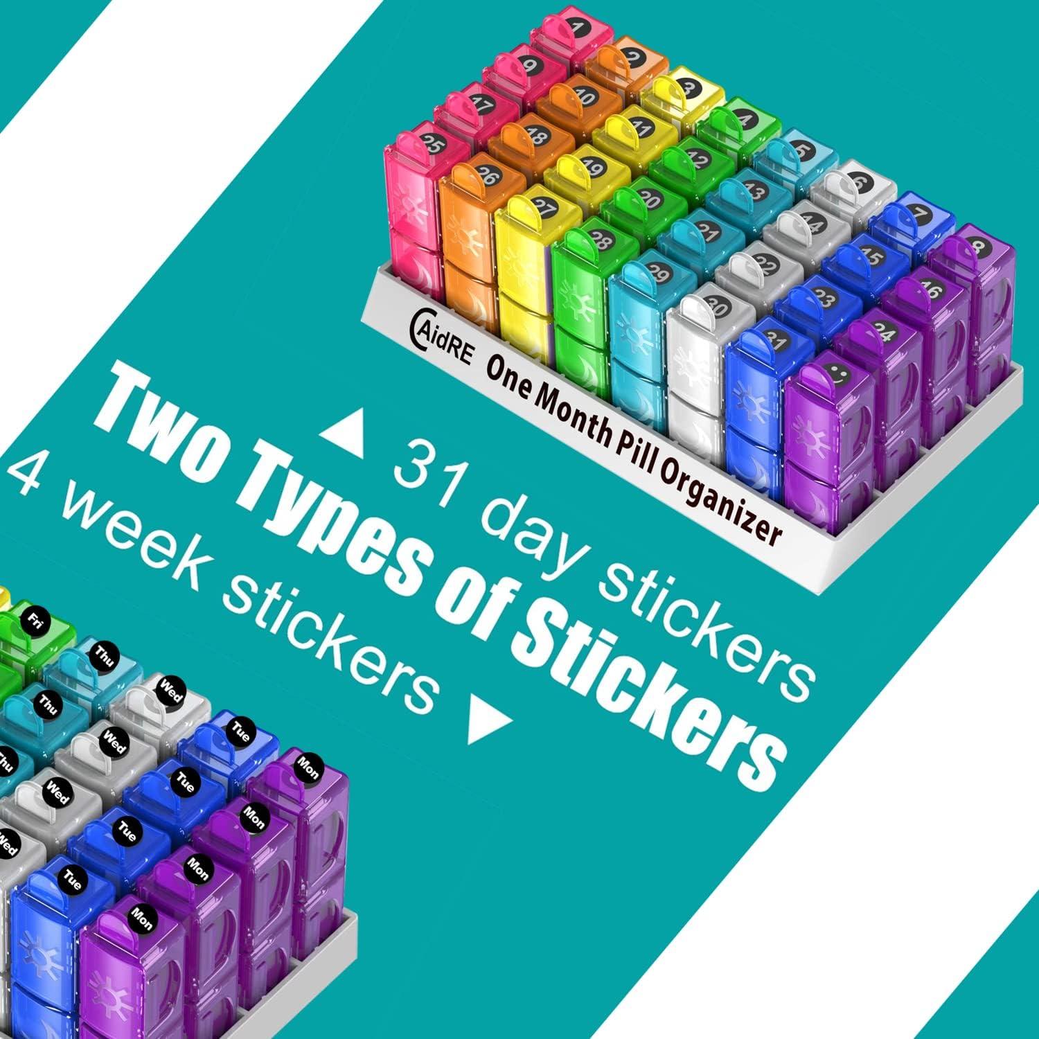 Organizador de Pastillas Mensual CAidRE 32 Compartimentos Multicolor