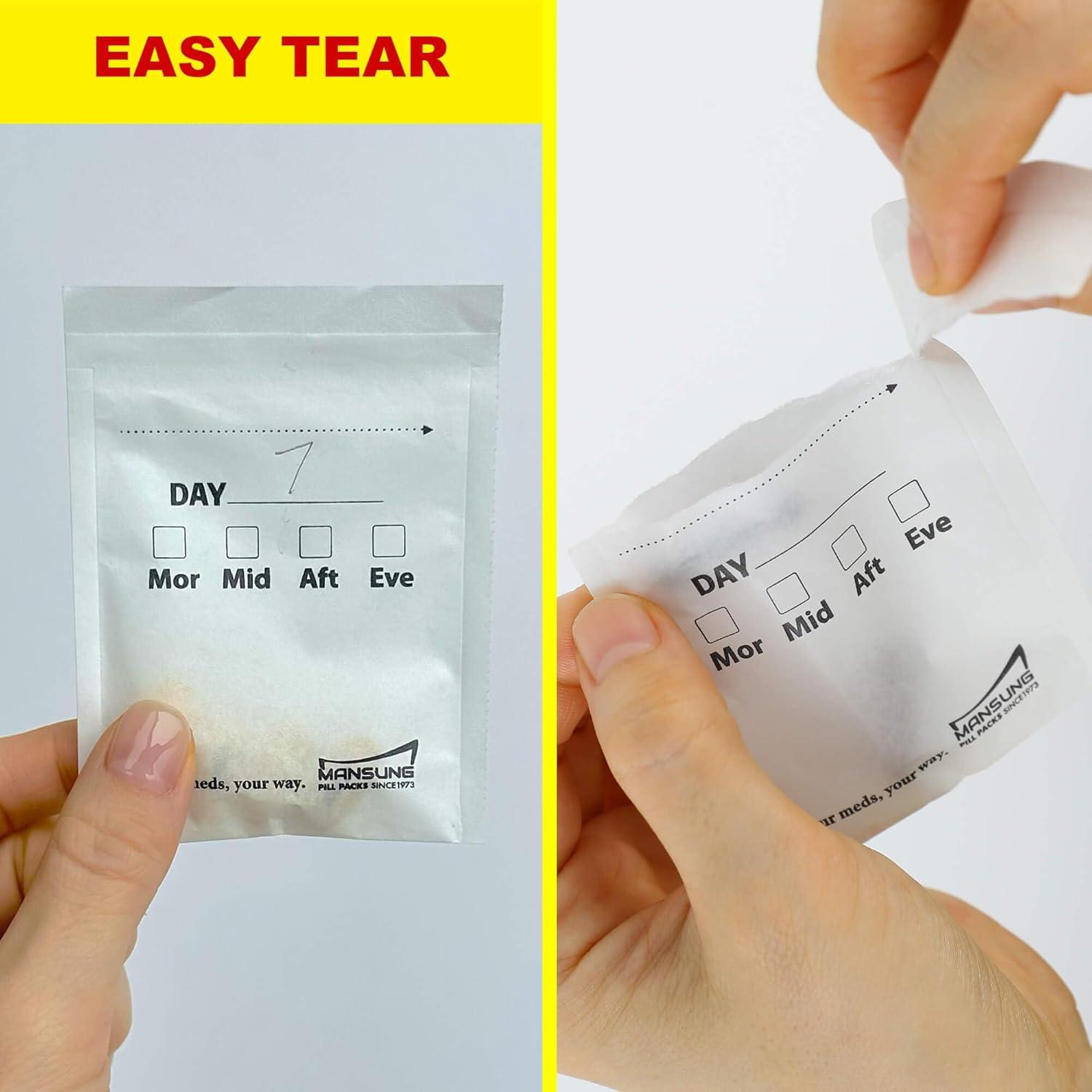 Bolsas para Pastillas Mansung M 600 - 4 Veces al Día, 40x8.9cm