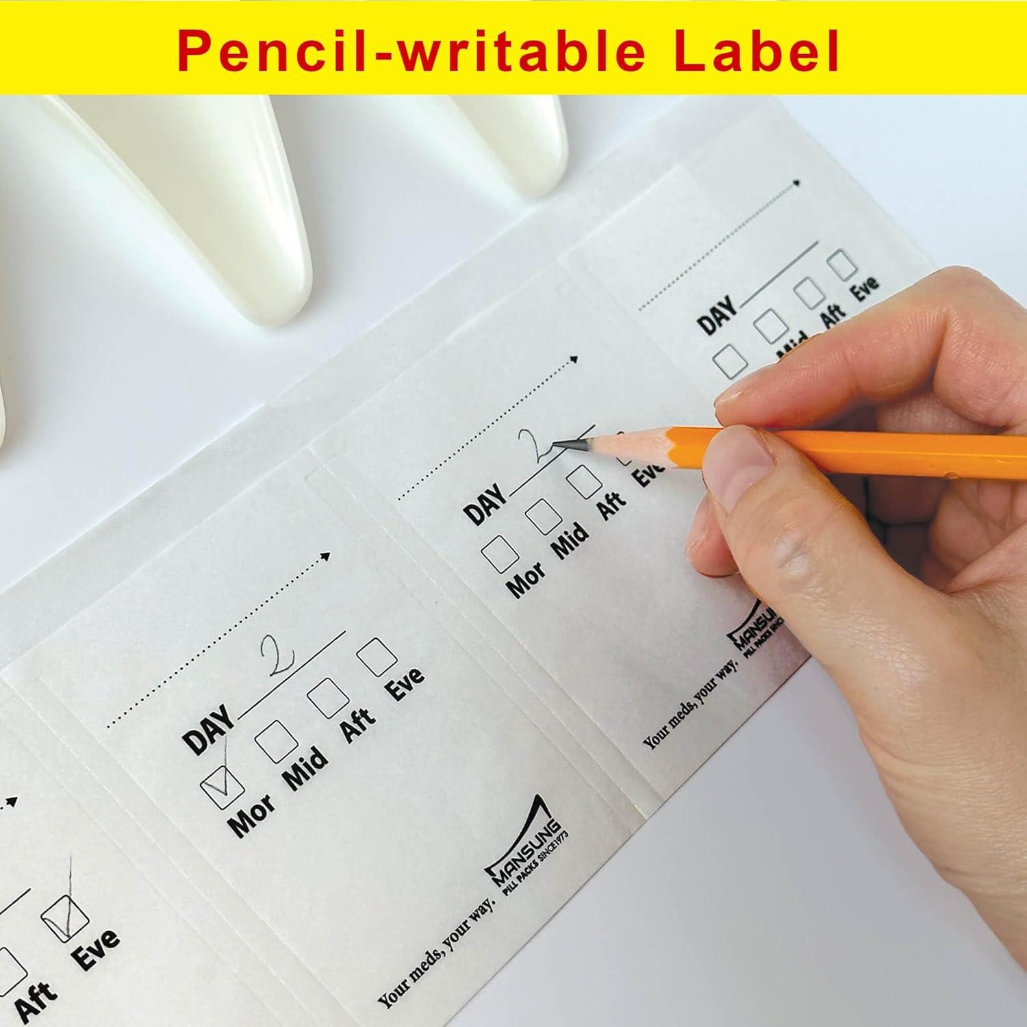 Bolsas para Pastillas Mansung M 600 - 4 Veces al Día, 40x8.9cm