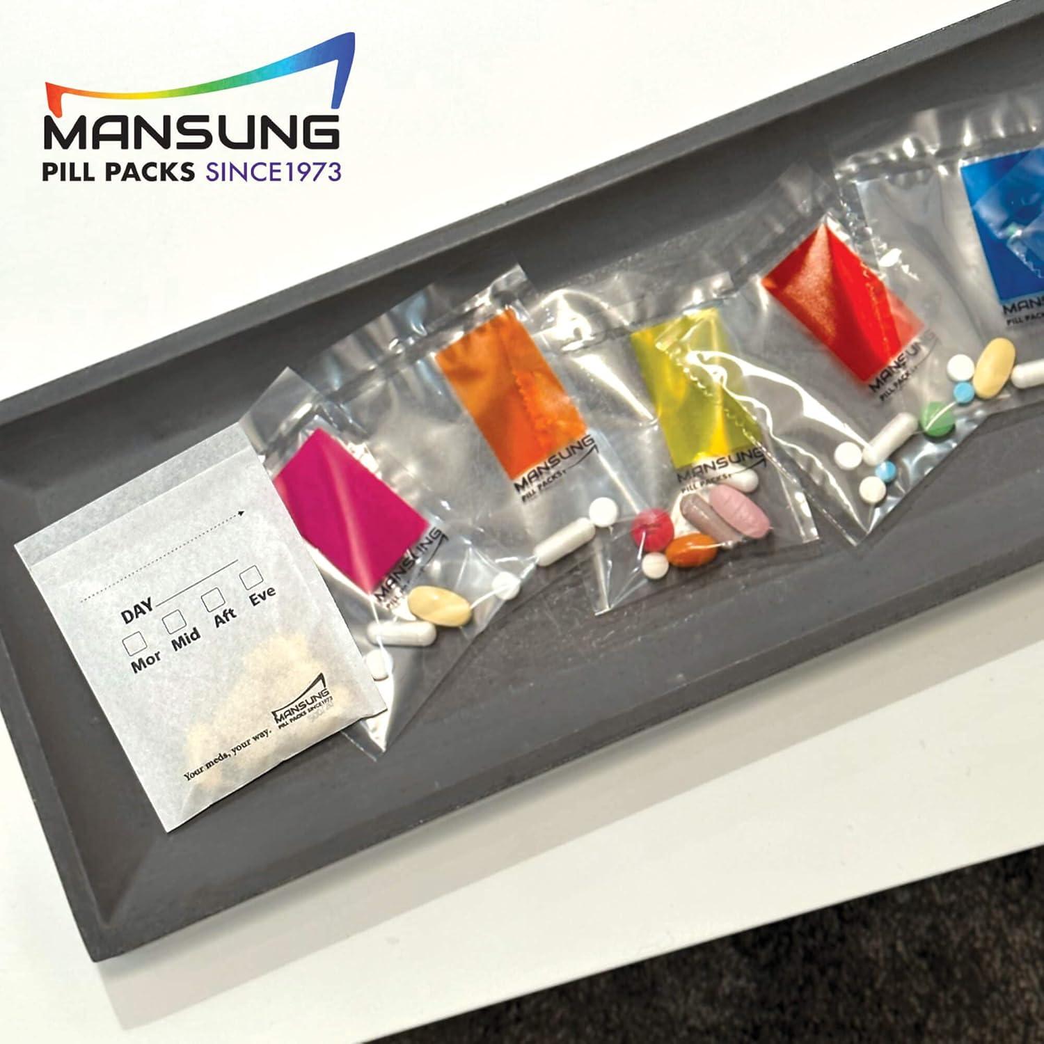 Bolsas para Pastillas Mansung M 600 - 4 Veces al Día, 40x8.9cm