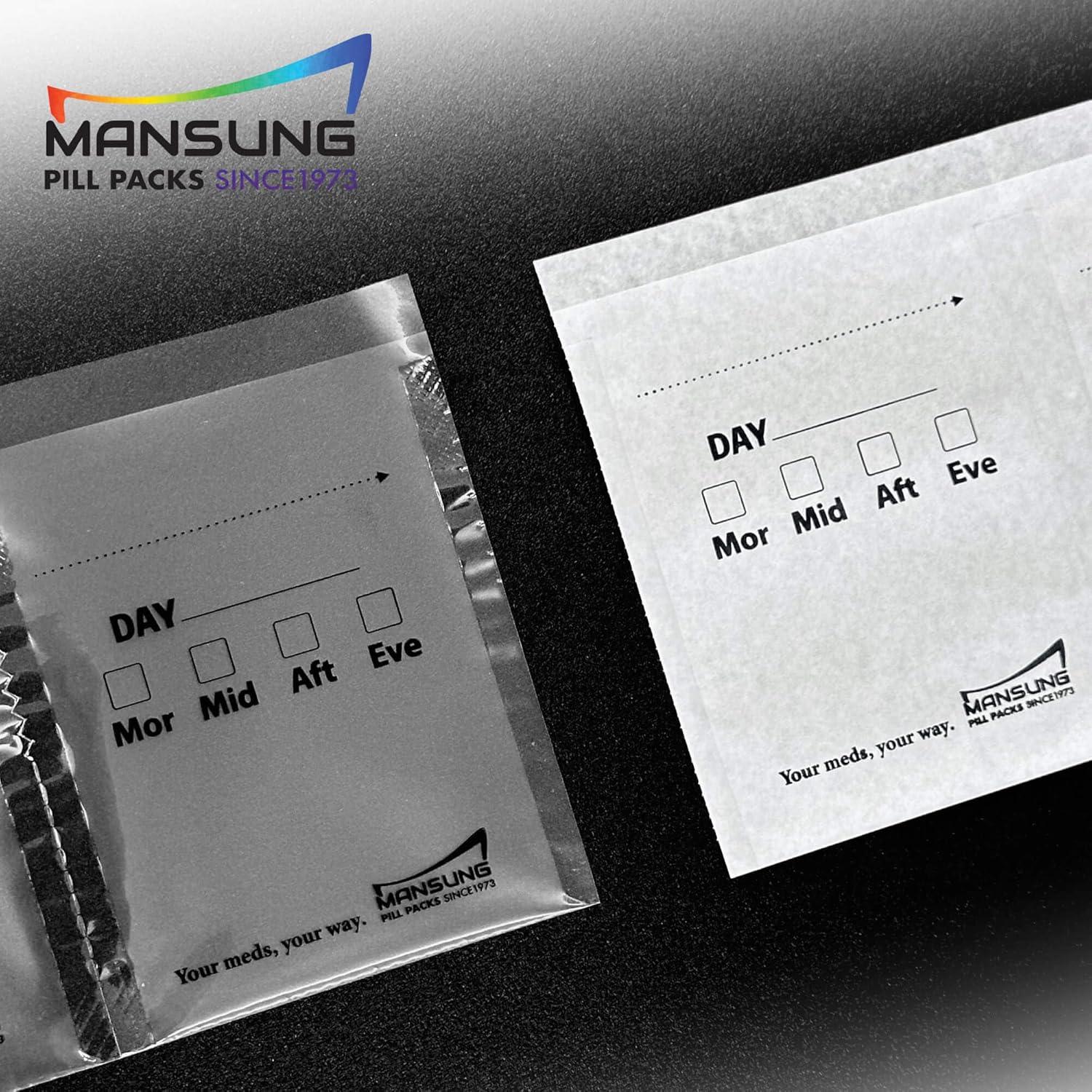 Bolsas para Pastillas Mansung M 600 - 4 Veces al Día, 40x8.9cm