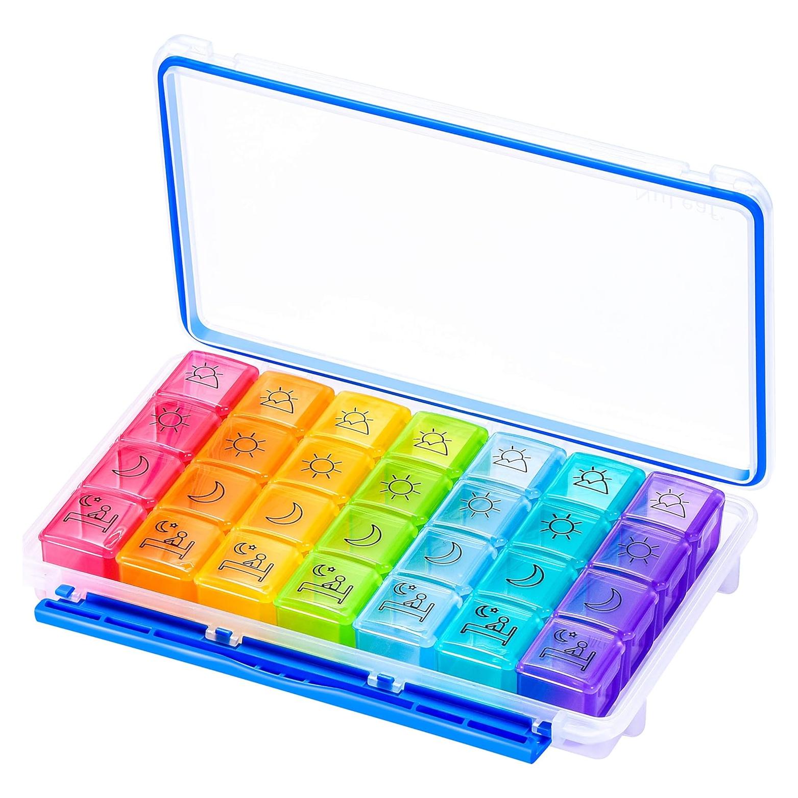 Organizador de Pastillas NuLeaf 7 Días 4 Veces al Día Portátil