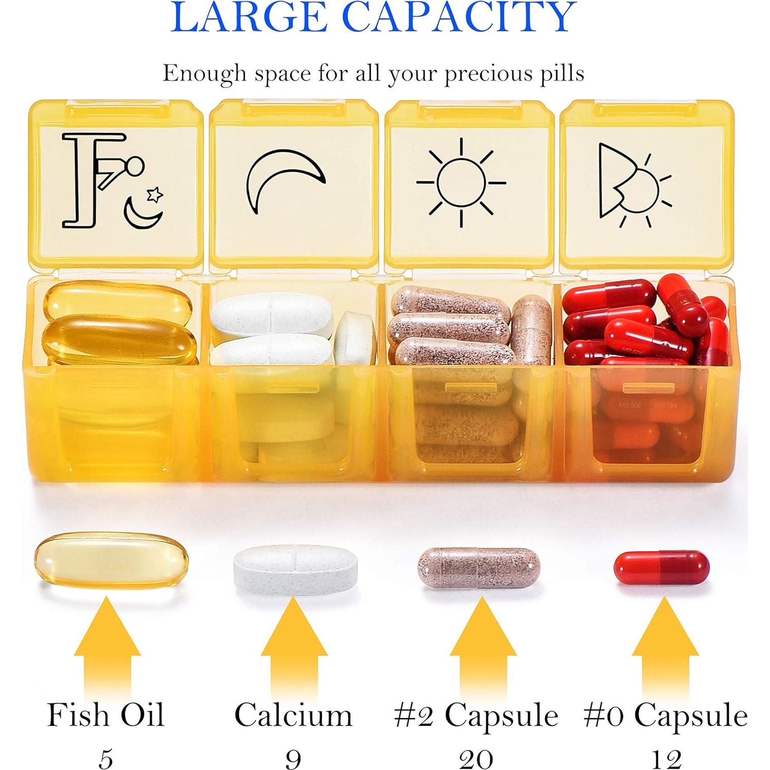Organizador de Pastillas NuLeaf 7 Días 4 Veces al Día Portátil