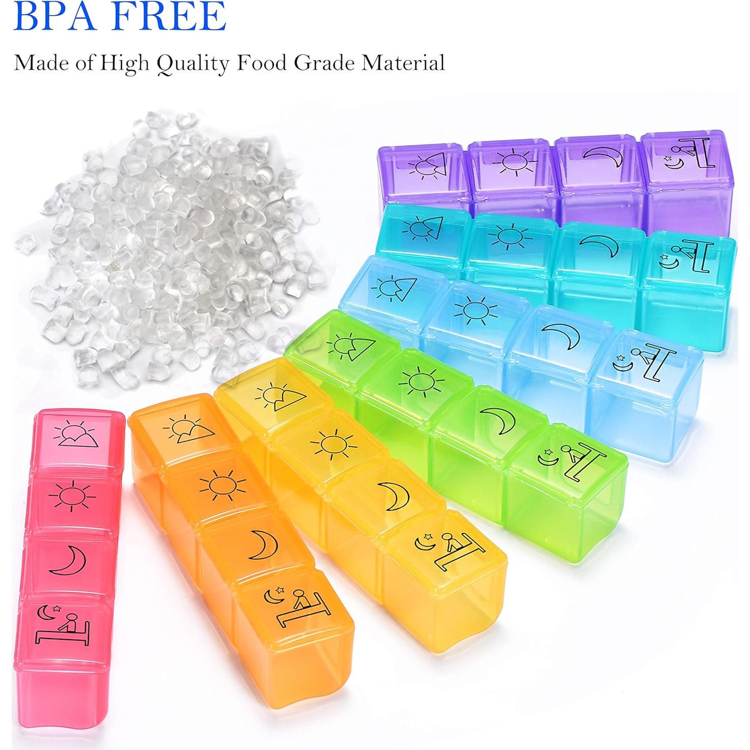 Organizador de Pastillas NuLeaf 7 Días 4 Veces al Día Portátil